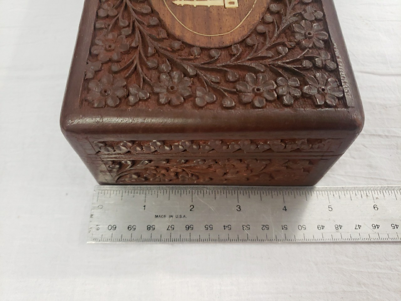 Taj Mahal Hand Carved Jewelry Trinket Keepsake Wooden Storage Box