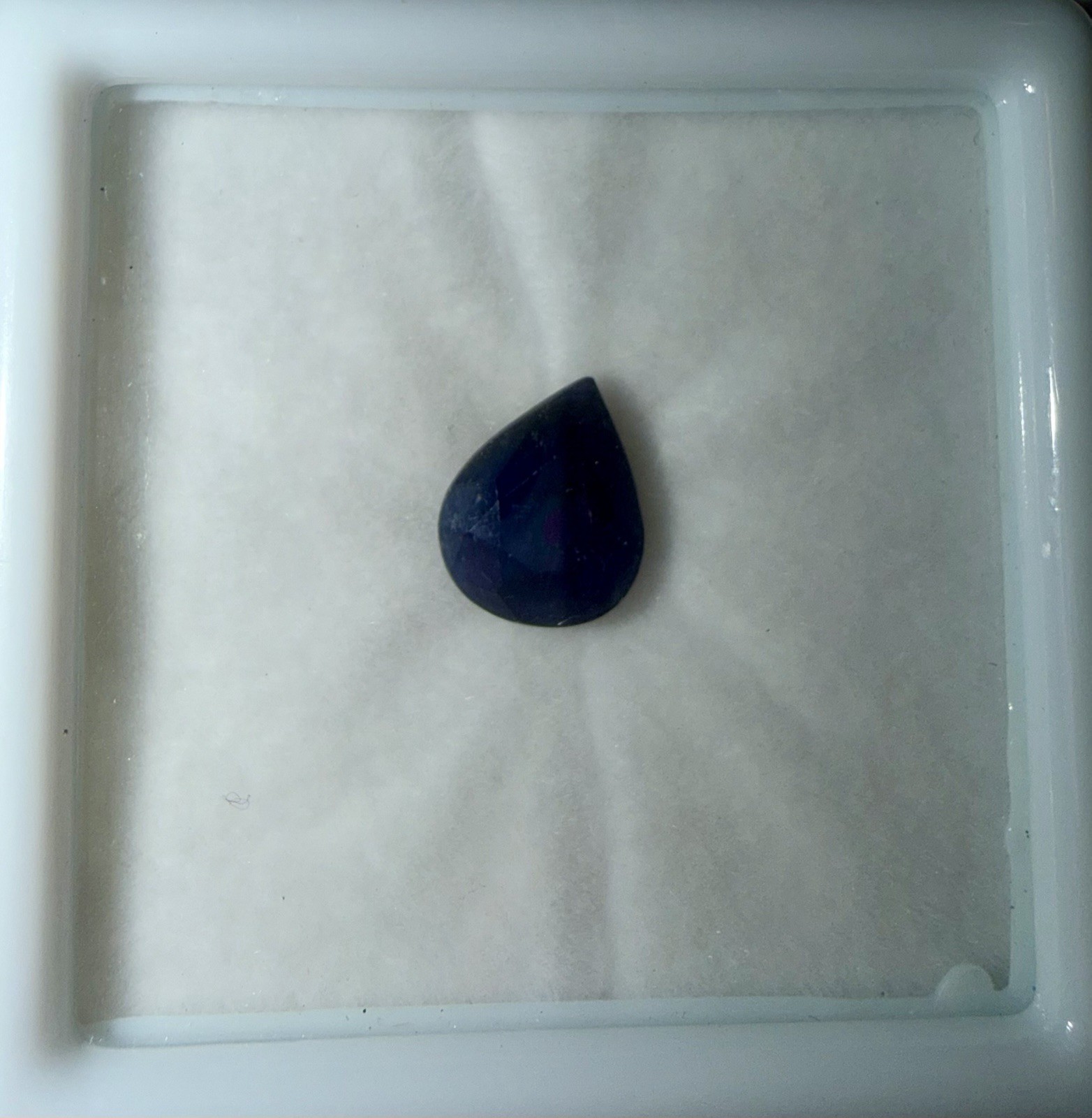 Diffused Blue Sapphire. Pear 10x8mm, 2.3cts. From Kandanabari, Africa