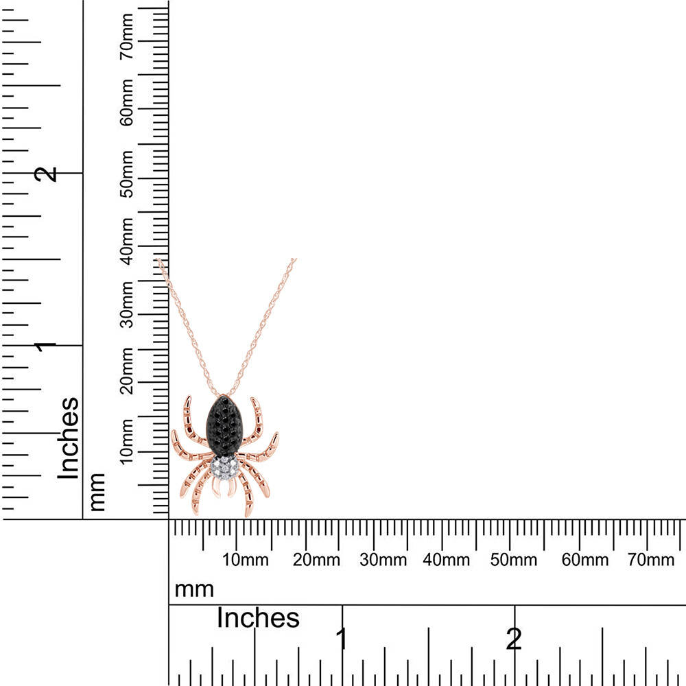 0.09 CT Natural Diamond Spider Pendant Necklace in 14K Rose Gold Plated Sterling