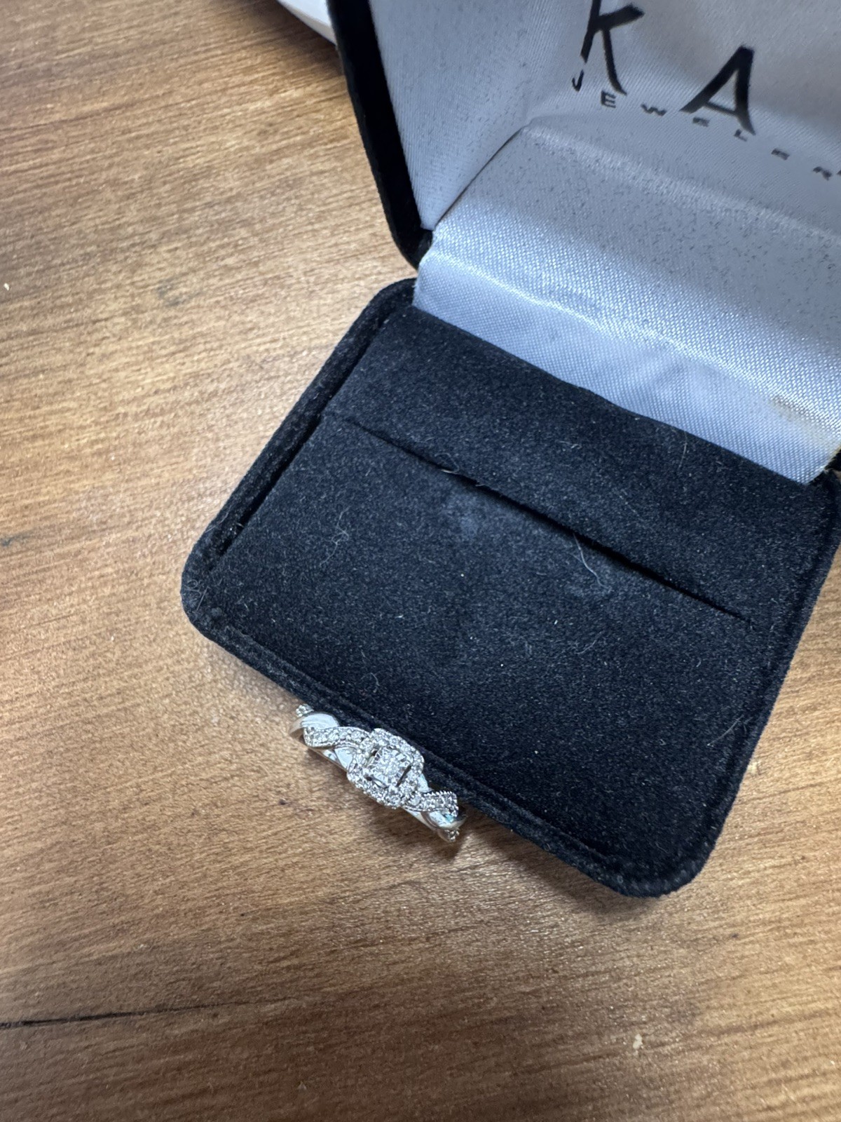 Kay Jewelers 1/6 ct tw Diamond Cushion Twist Promise Ring in Sterling Silver