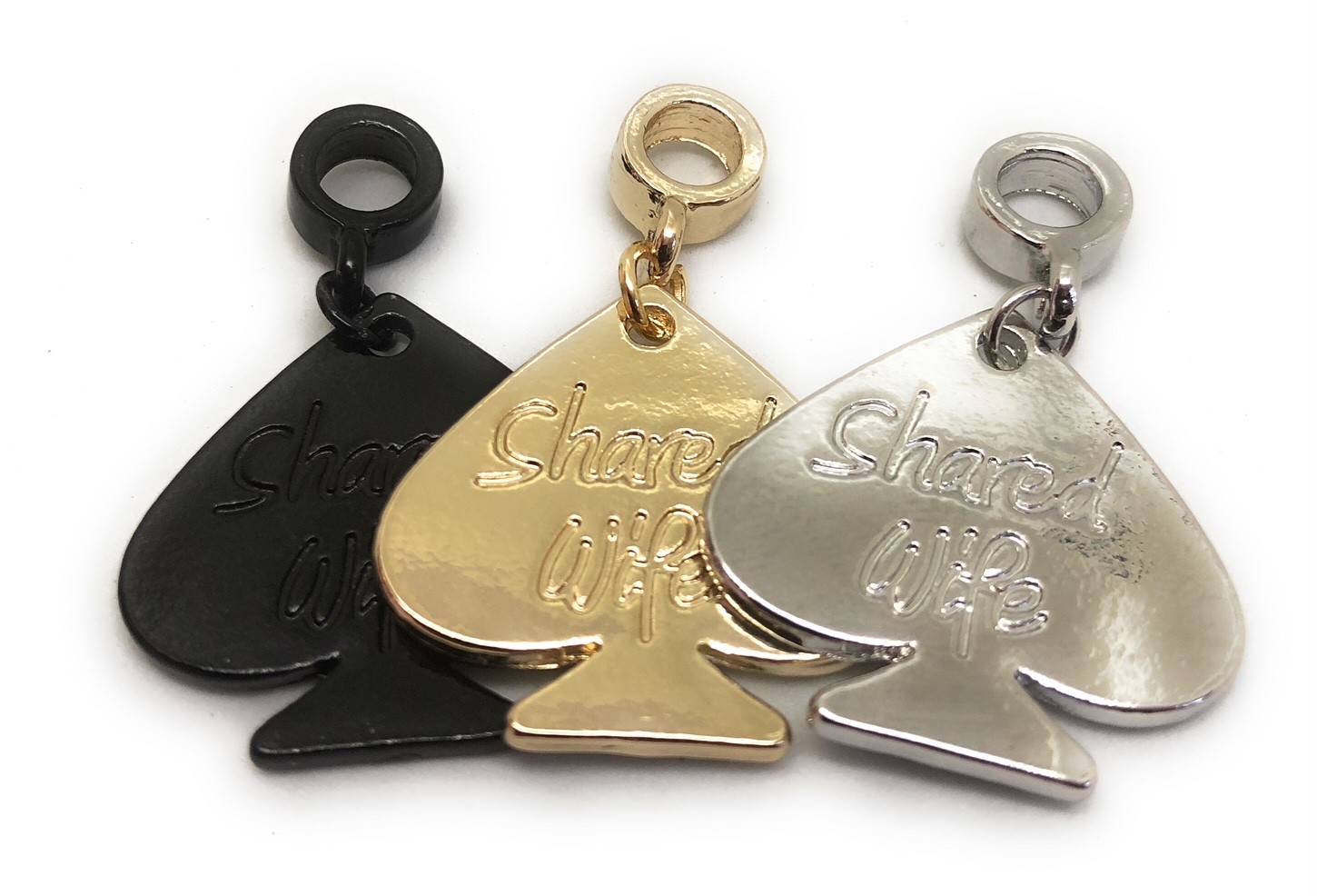 SHARED WIFE Spade Charm for Anklets Necklace Bracelet etc. – BLACK, SILVER, GOLD
