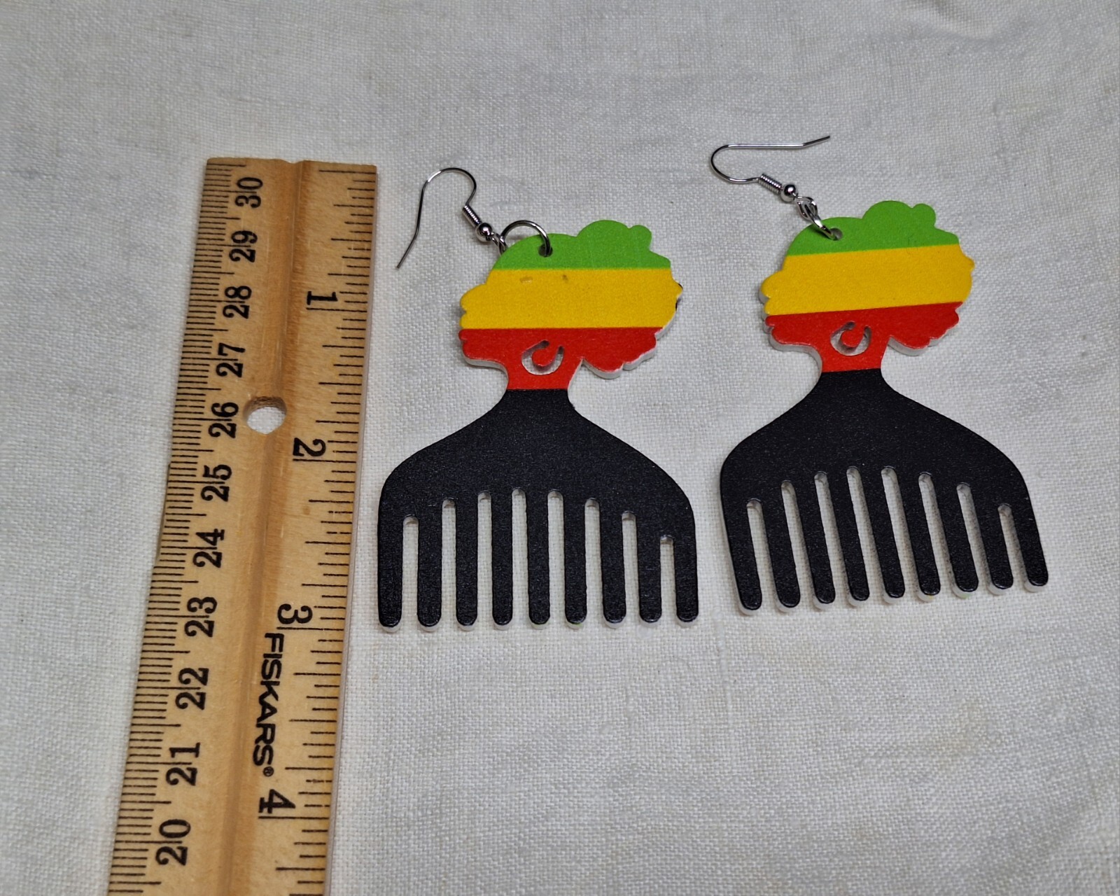 African Pattern Earrings – NO TARNISHING Wood Dangle