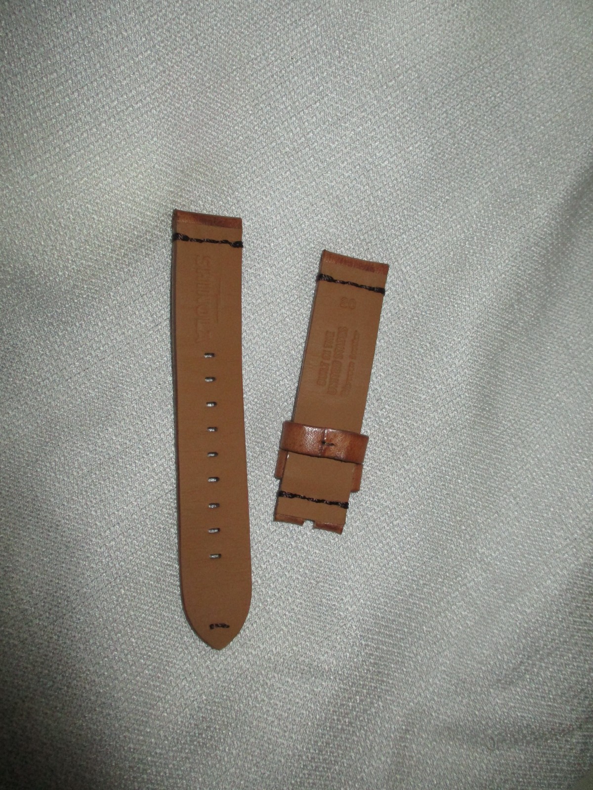 GENUINE Leather Shinola usa watchstrap watch band strap 20mm cognac