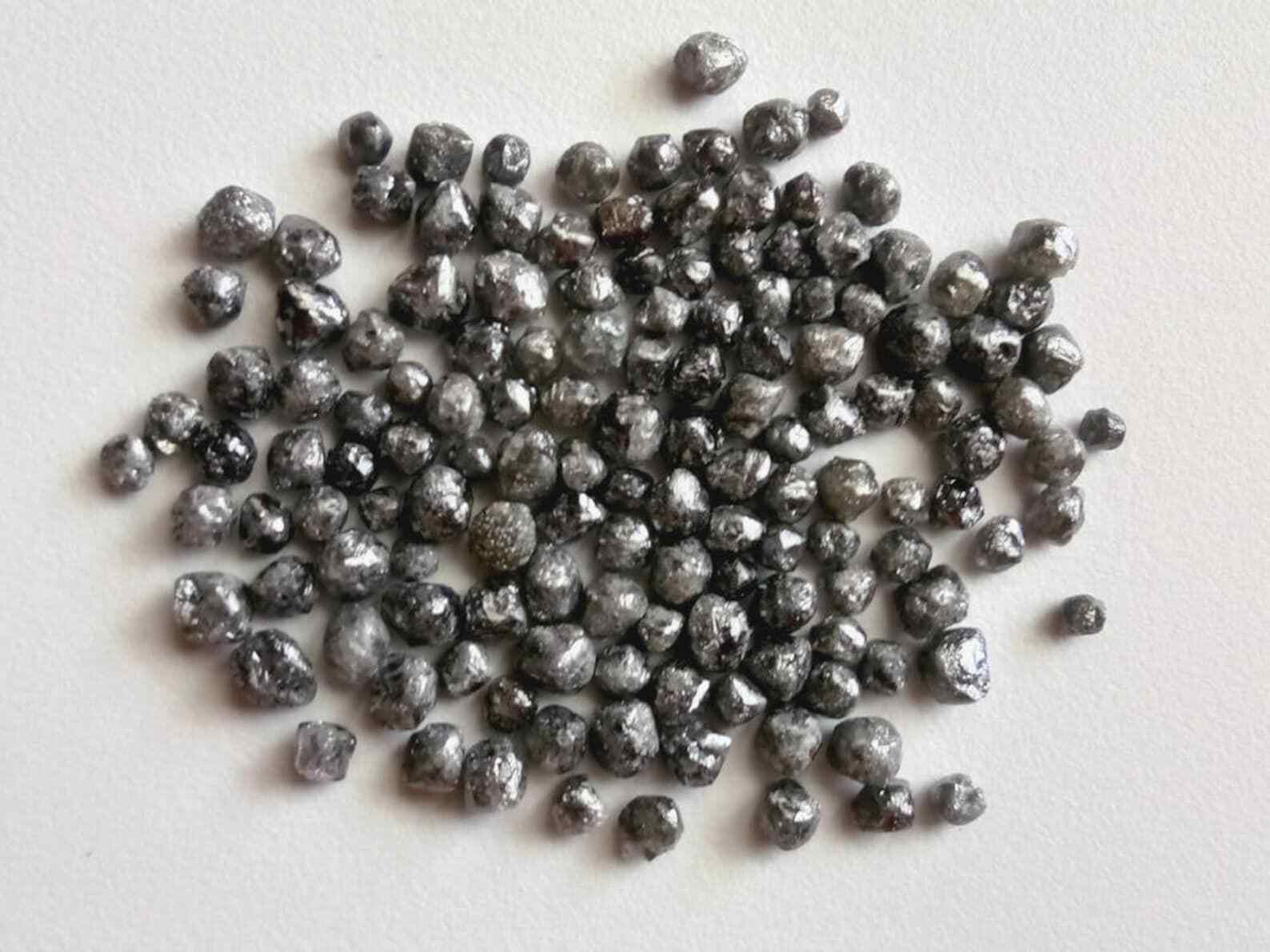 3.5-5.5mm Dark Grey Raw Diamond Crystal For Jewelry (1pc To 10Pc)