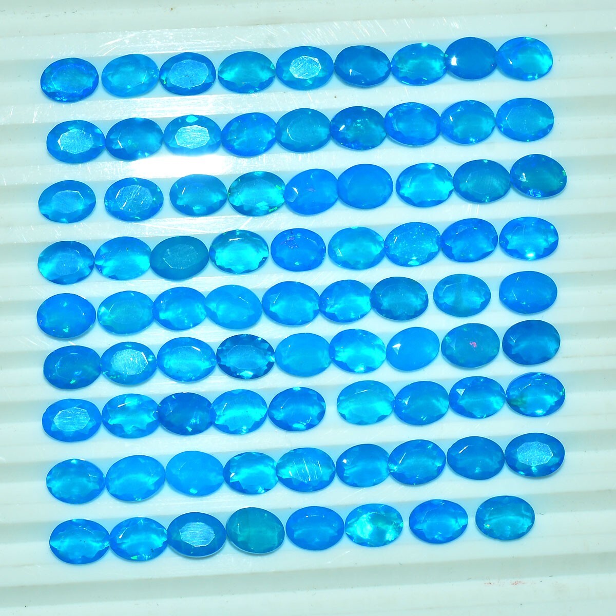 10 Pcs Natural Ethiopian Opal Top Quality 7mm*5mm Oval Faceted Cut Gemstones Lot
