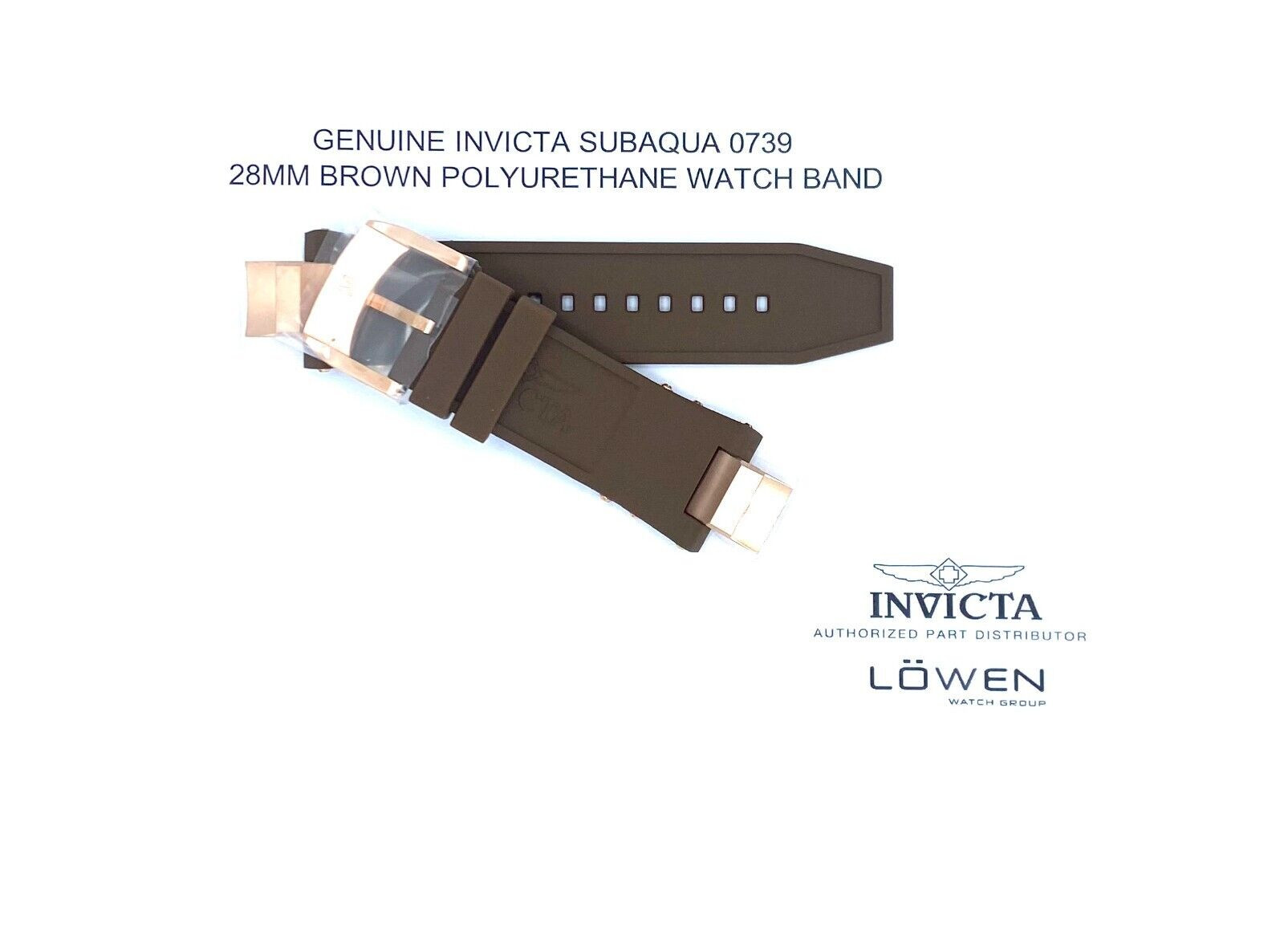 Authentic Invicta Subaqua 0739 Brown & Rose Gold Polyurethane 28MM Watch Band