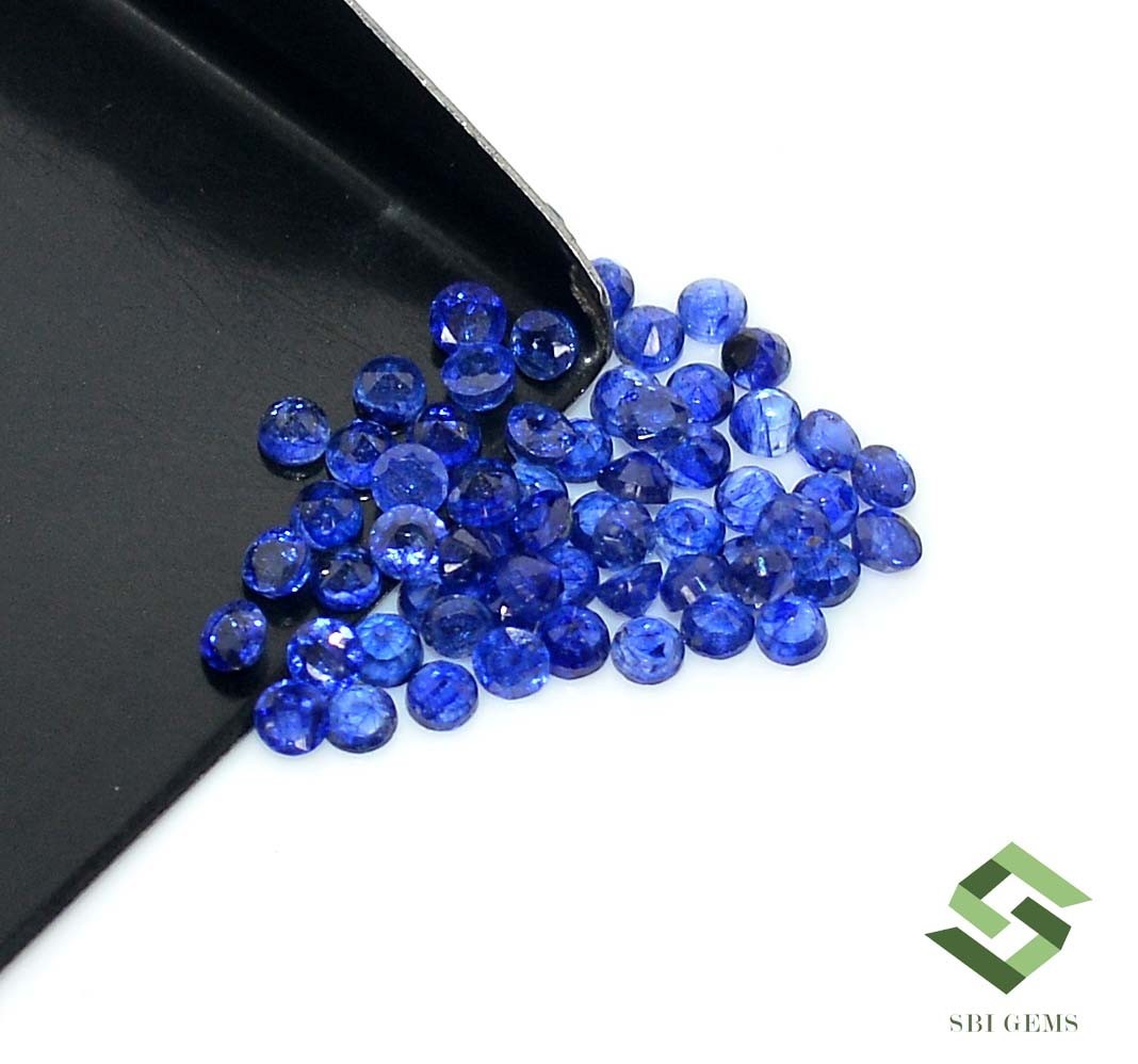 2-2.25 mm Natural Blue Sapphire Round Cut Lot 60 Pcs 4.20 CTS Loose Gemstones GF