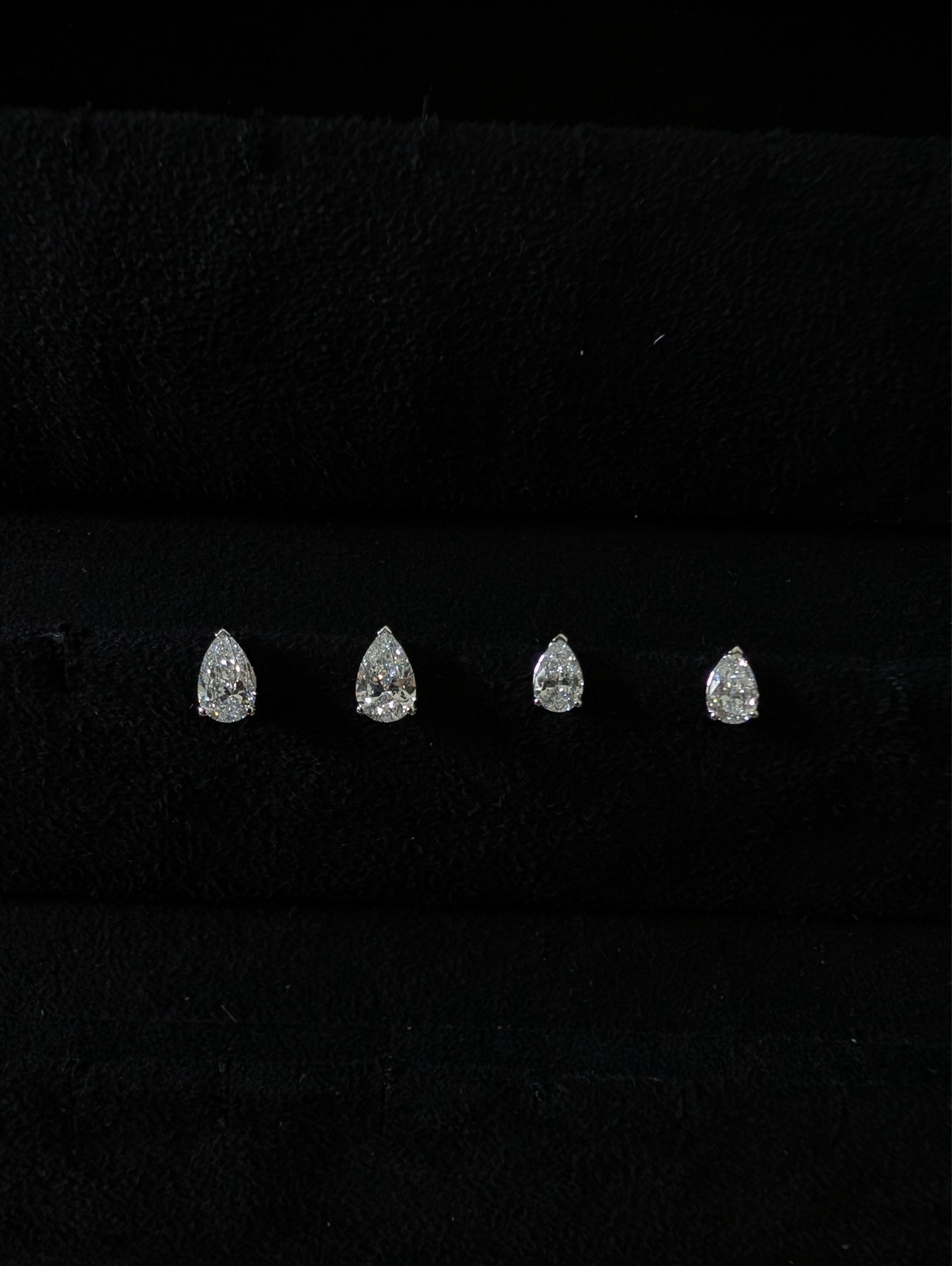 1CT – 2CT Lab Grown Diamond Pear Studs Earring 14K Gold – Pushback