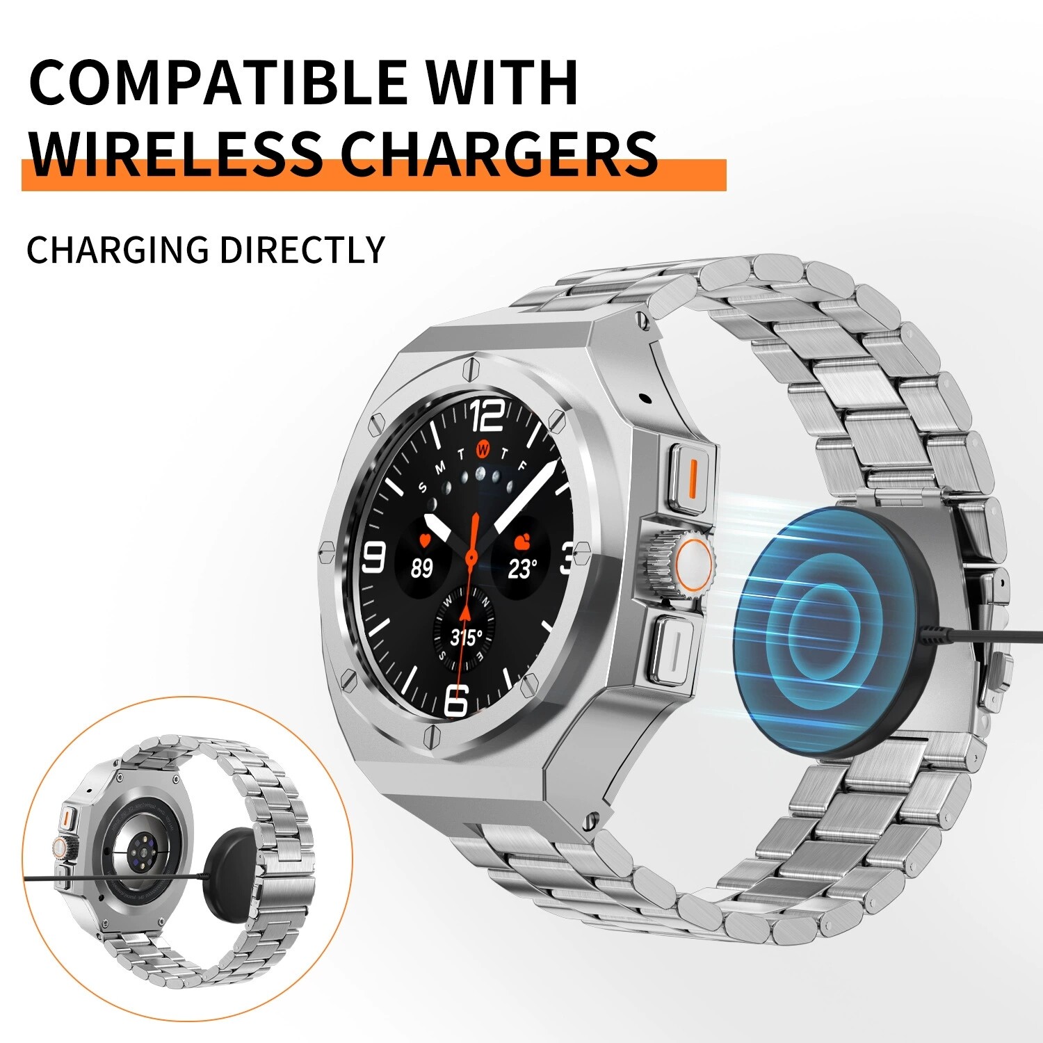 Metal Bezel Mod Kit Case Band for Samsung Galaxy Watch Ultra 47mm Steel Strap
