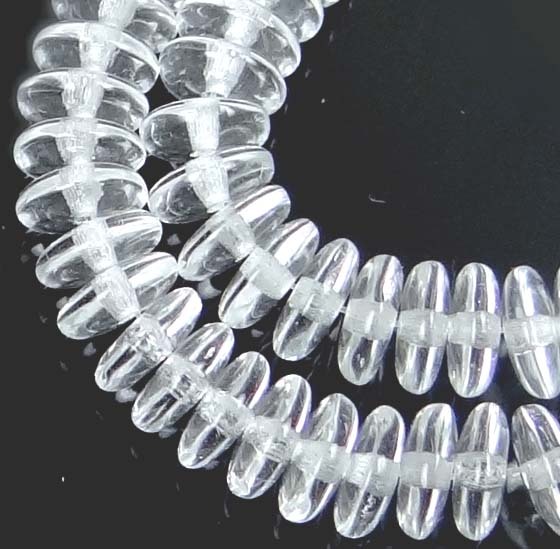 50 Czech Glass Rondelle Beads – Crystal 6x2mm
