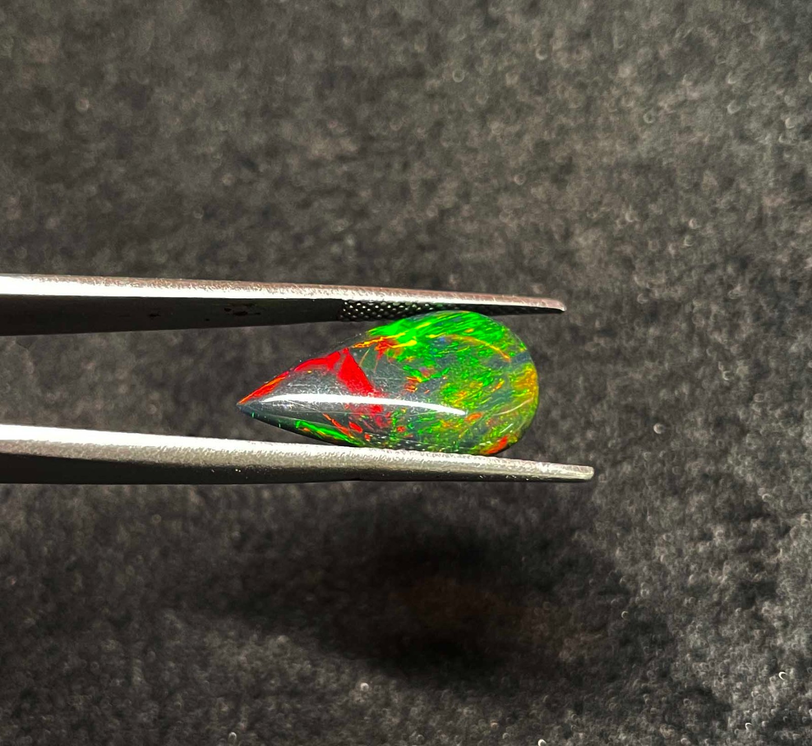 Natural Ethiopian Black Opal Pear Cabochon Loose Gemstone 10*18.50 MM 2.50 CT