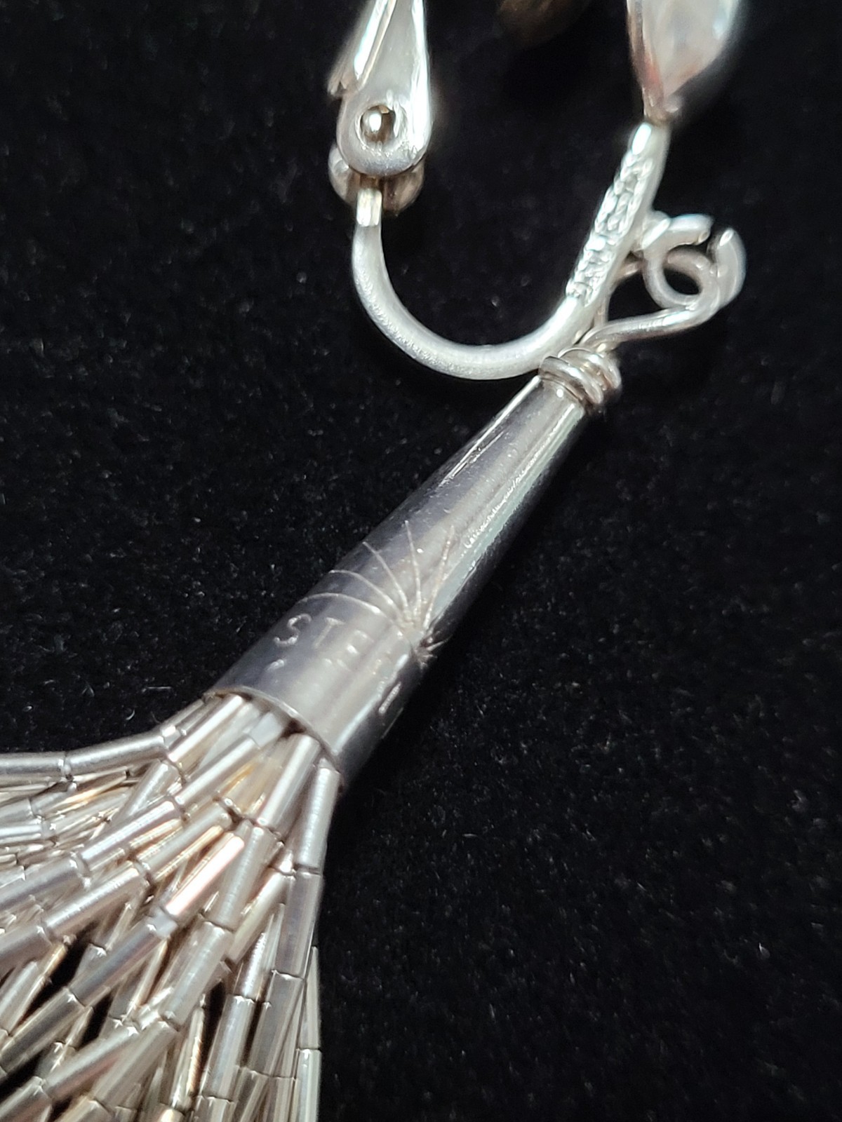 Native American Liquid Sterling Silver Earrings Southwestern Vtg
