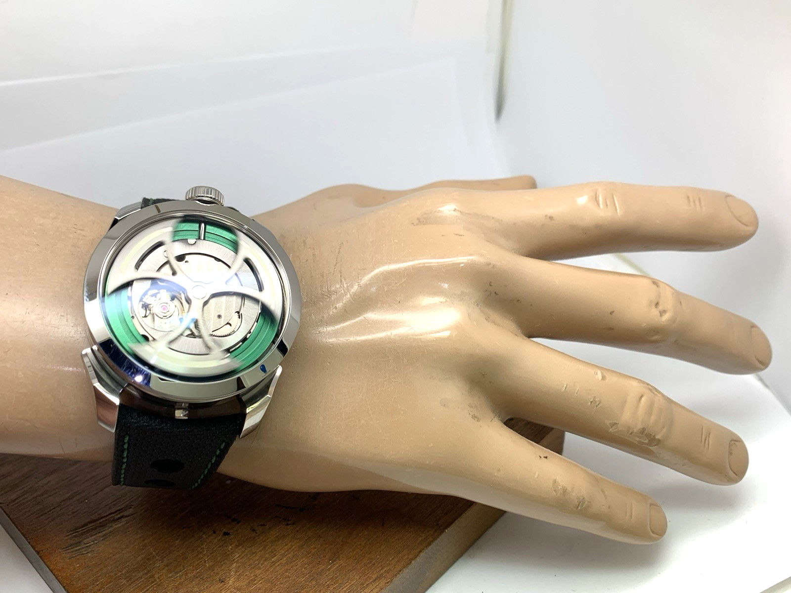 MB&F M.A.D Edition Men’s Watch Swiss Automatic Green Skeleton Dial Rubber Strap