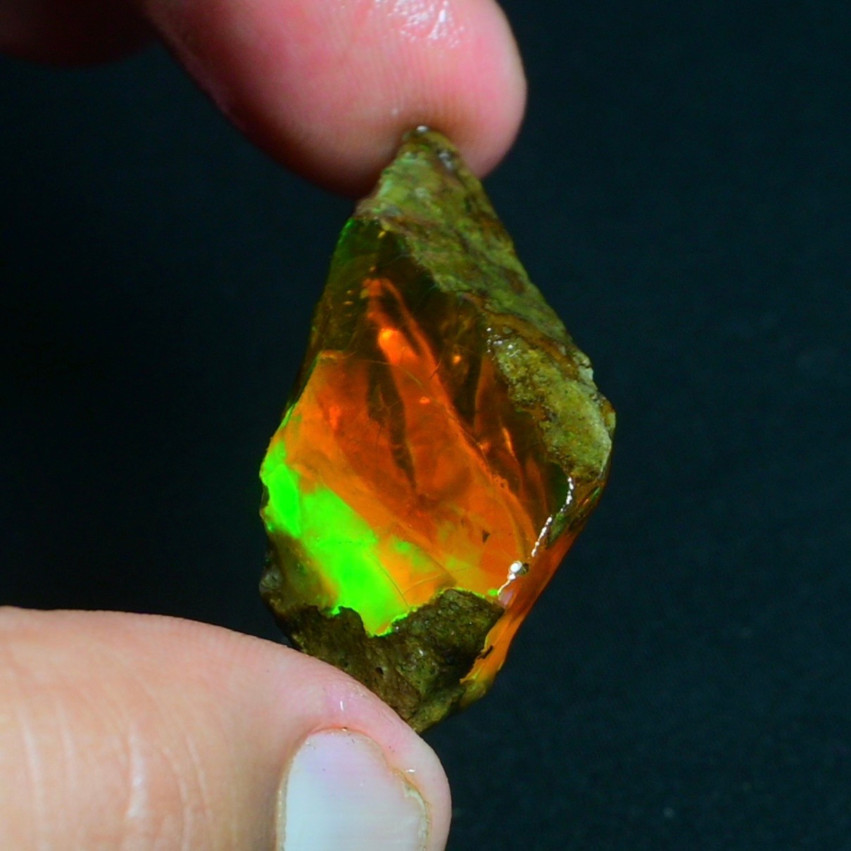 Stunning Multi Fire Natural Ethiopian Oil Opal Rough 52.00 Cts Raw Opal Specimen