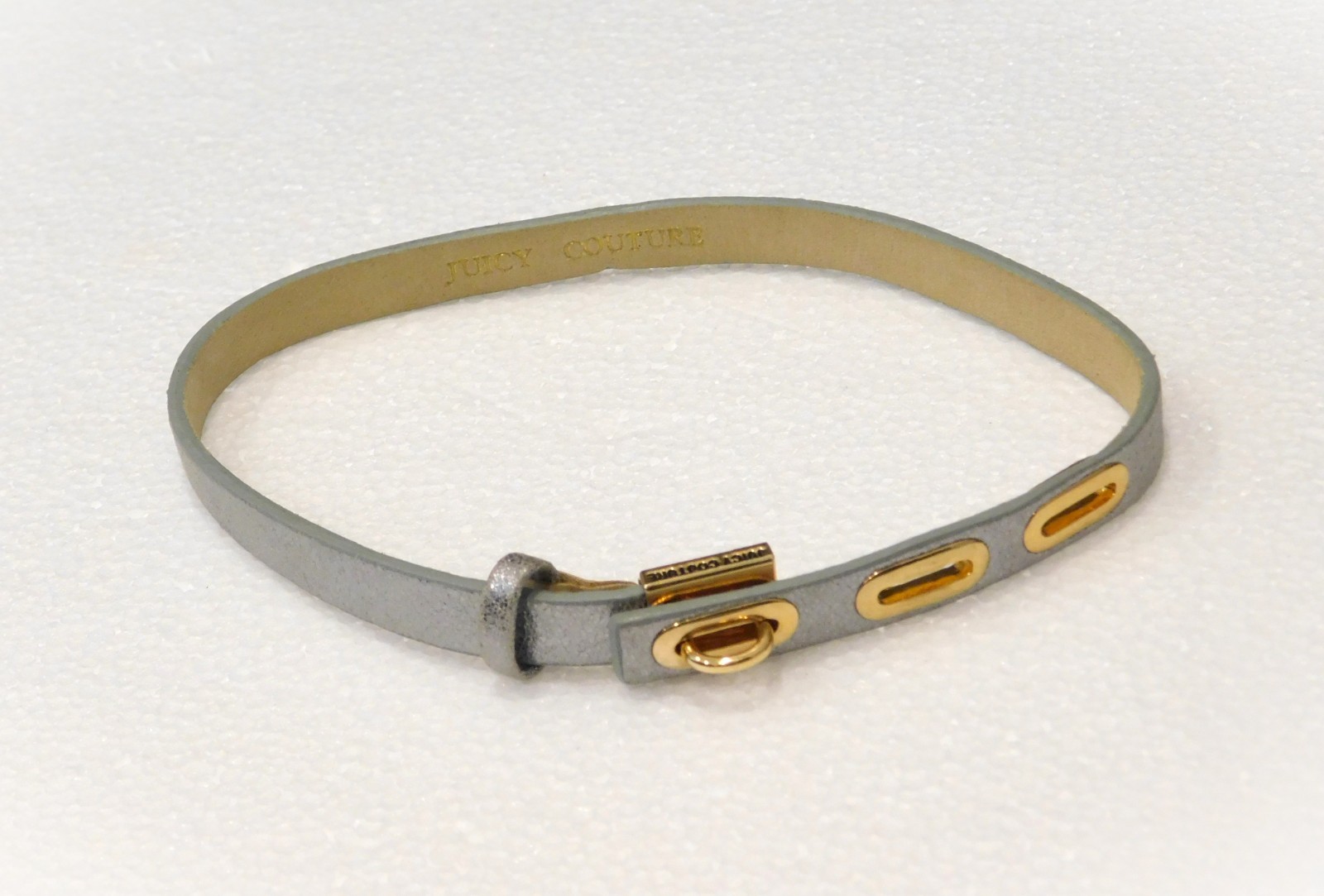 Juicy Couture Signed Leather Wrap Around Bracelet with Heart Charm Accent