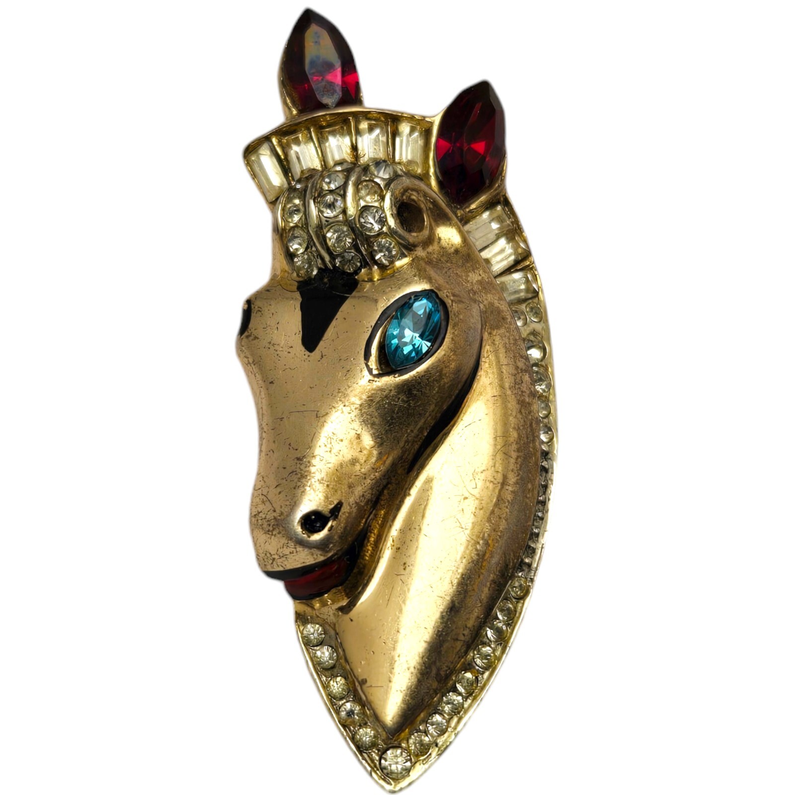 Vtg Sterling Silver Coro Duette Right Twin Horse Fur Dress Clip Book Piece