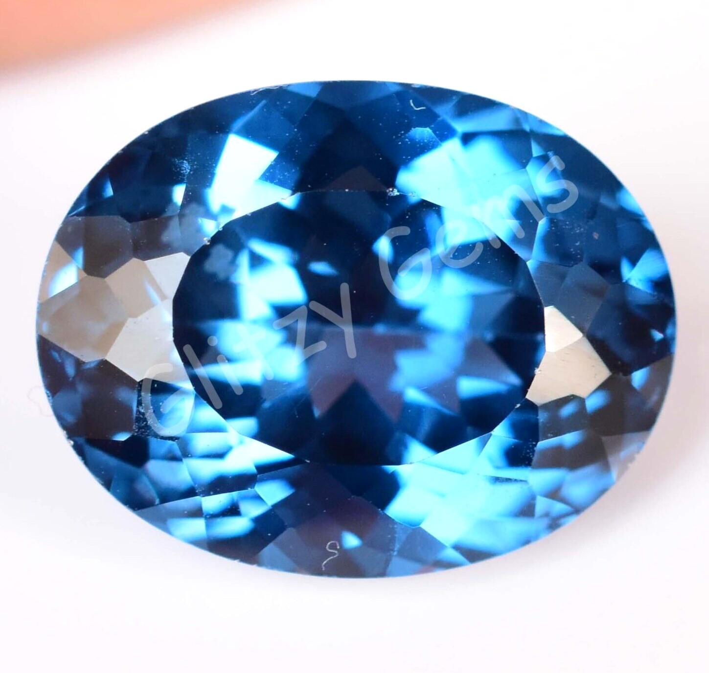Natural Blue Zircon 14.85 Ct Oval Stunning Certified Cambodian Loose Gemstone