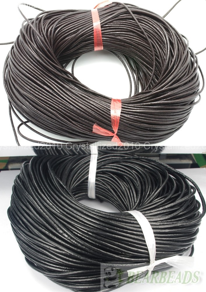Genuine Leather Cord Thread For Diy Bracelet Necklace Jewelry Making 10M 100M