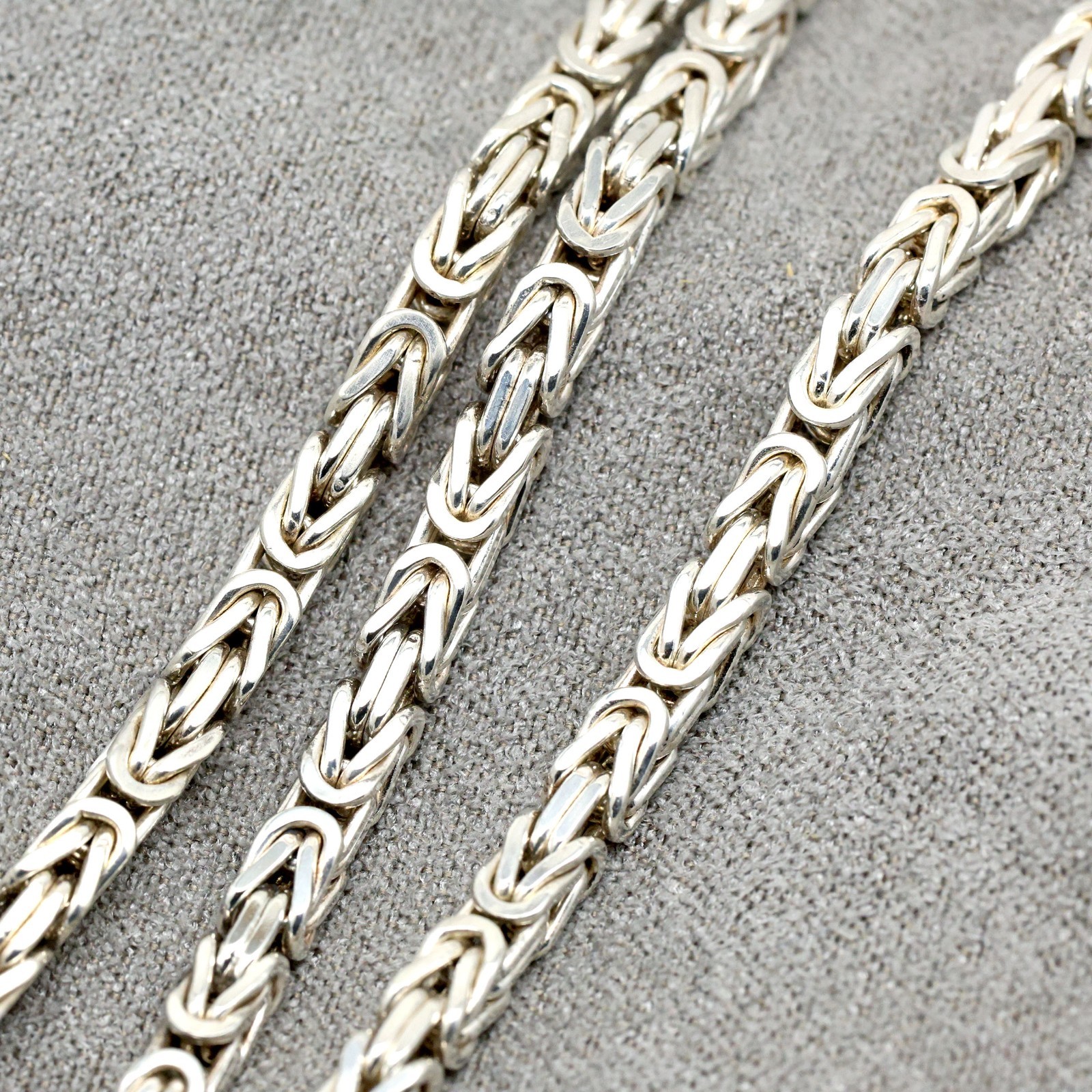 925 sterling silver Byzantine chain necklace 3.5mm 22 inch heavy chain 37g