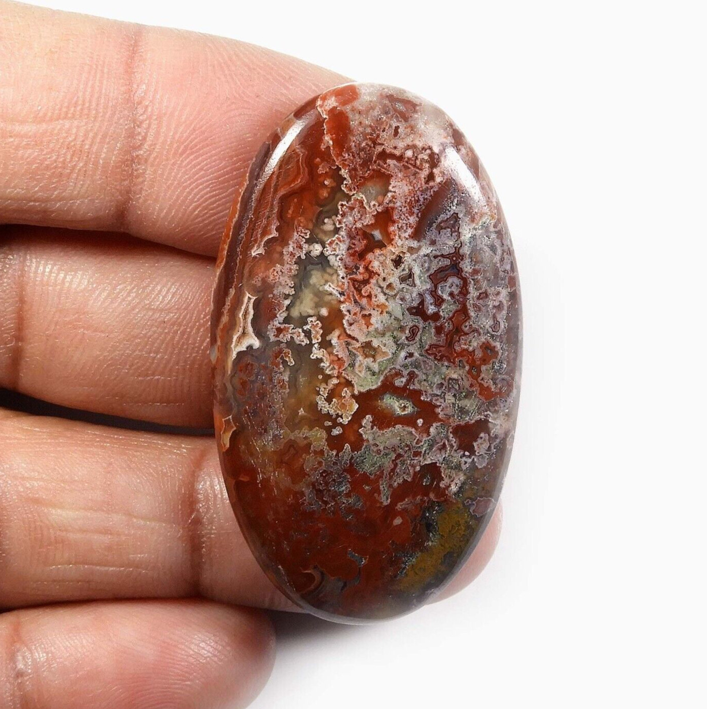 Crazy Lace Agate Natural Cabochon 53 Cts Oval Loose Gemstone {44X25} mm MI23-18