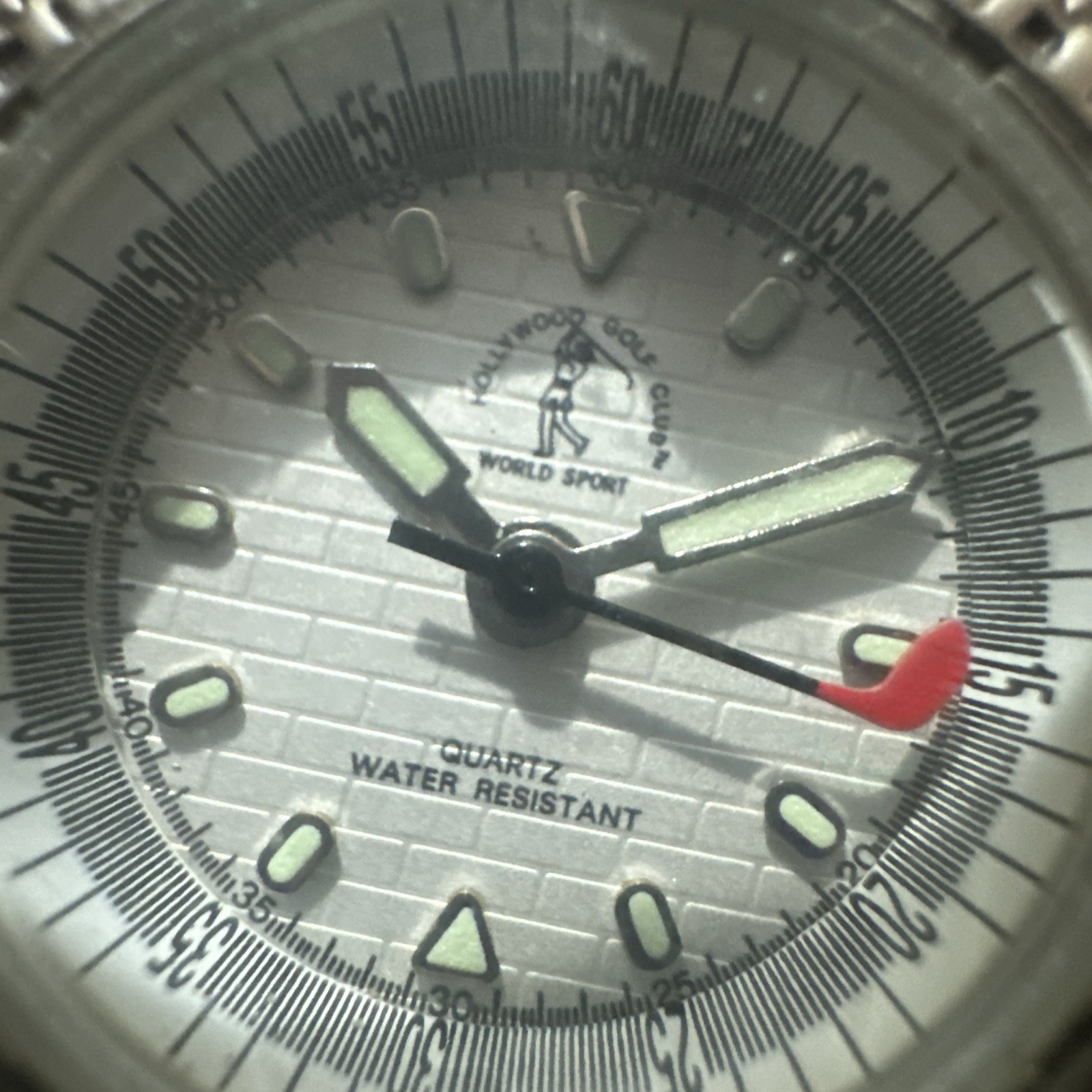Working Hollywood Golf Club Sports 28mm Silver Womens Watch New Battery Fit 6in