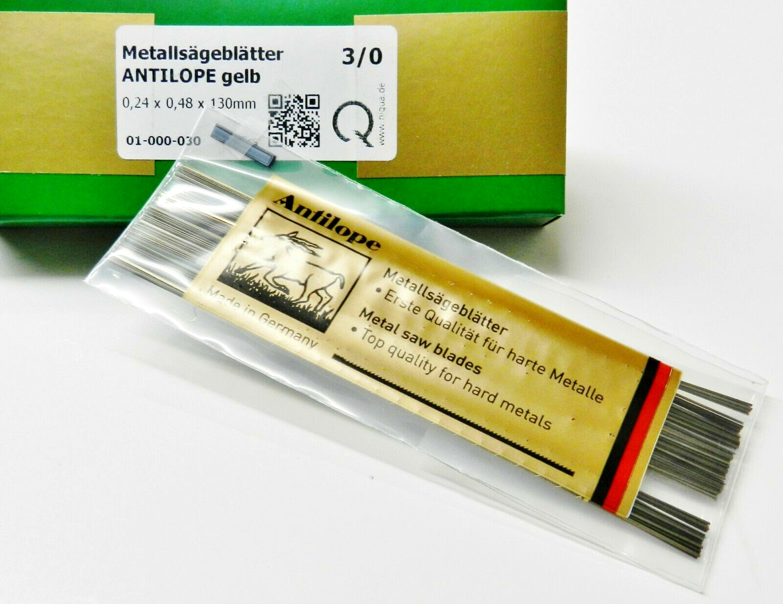 Antilope Jewelers Saw Blades #3/0 Jewelry Making Pack of 144 pcs. Made in German