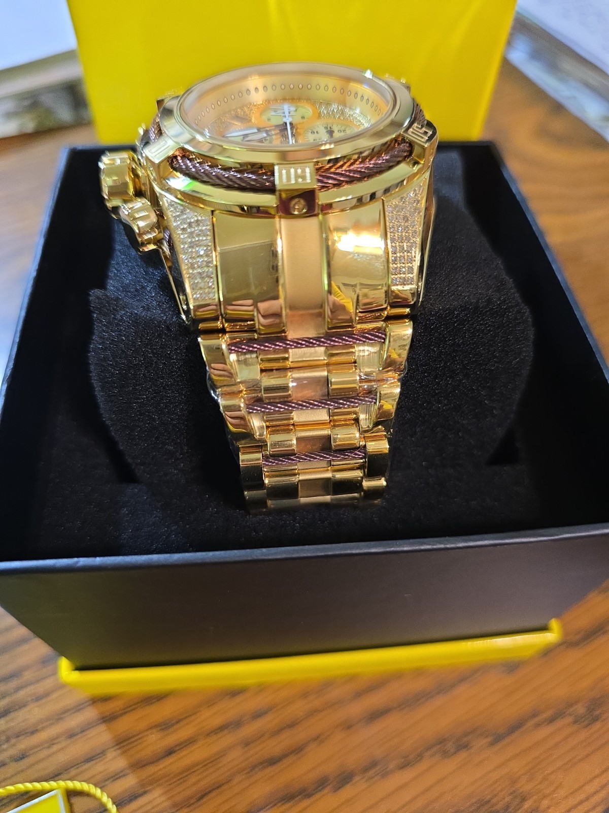 New Invicta Reserve Bolt Zeus 38208 Gold Label 1.31ctw 50mm Swiss Ronda 5040D