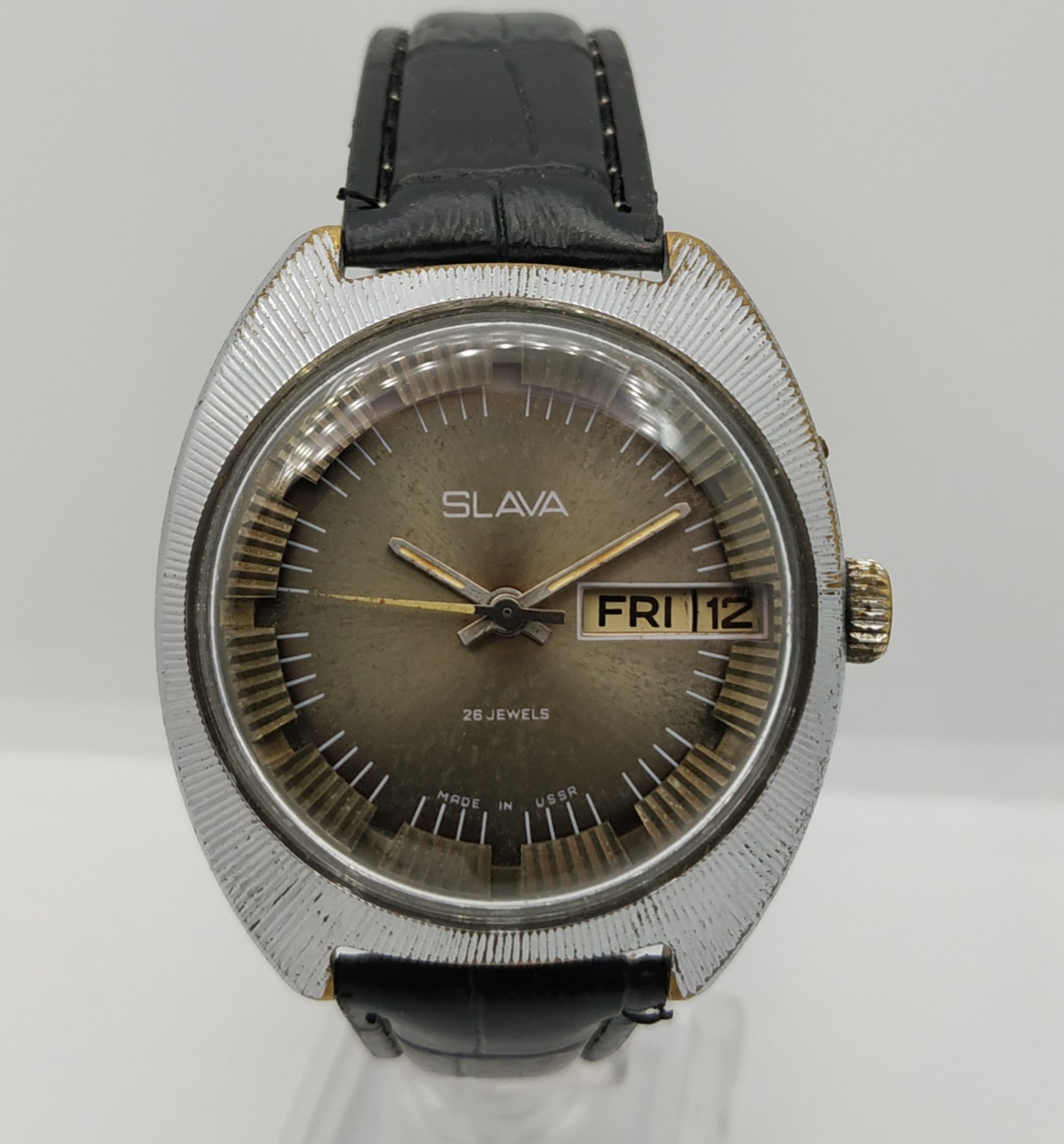 Men’s Dress Vintage Watch SLAVA Retro USSR Mechanical SERVICED Soviet Union ☭