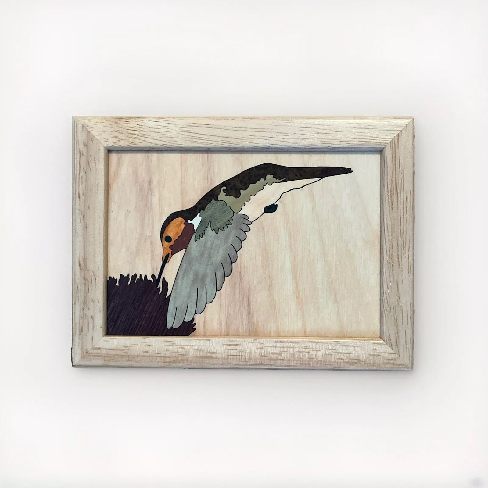 Hummingbird Art Wood Design USA Jewelry Keepsake Treasure Box Bird Nature Gift