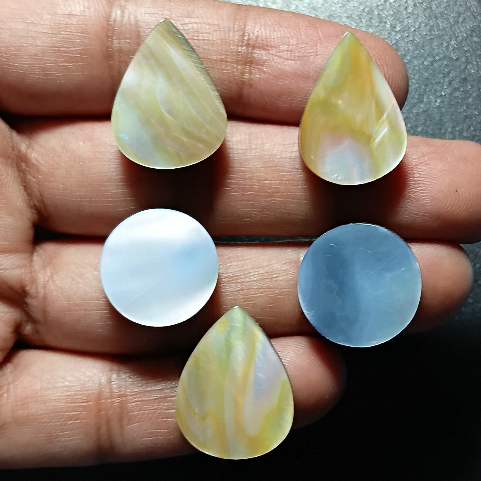 Tahitian mother of pearl cabochon lot natural white pearl loose gemstone jewelry