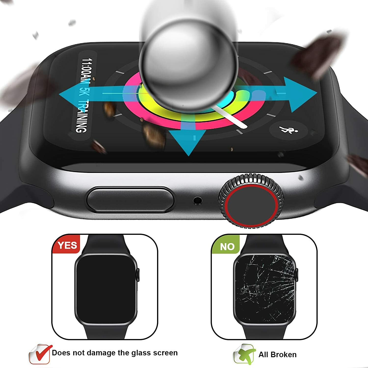 Band Strap +Screen Protector For Apple Watch 7/SE/6/5/4/3/2 iWatch 44/42/40/38MM