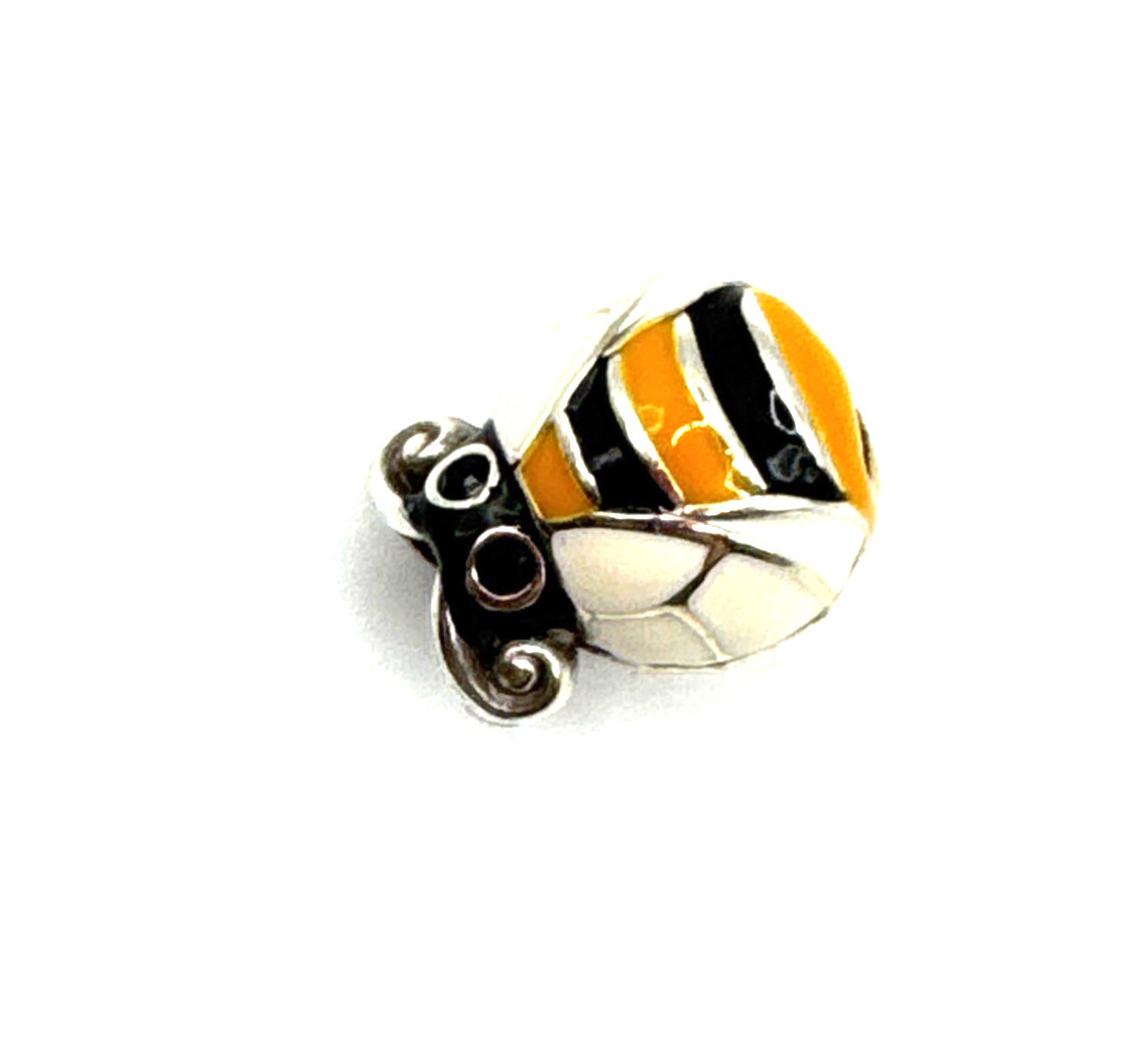 Brighton Bumble Bee Black Yellow Garden Bug Crystals Silver Spacer Bead
