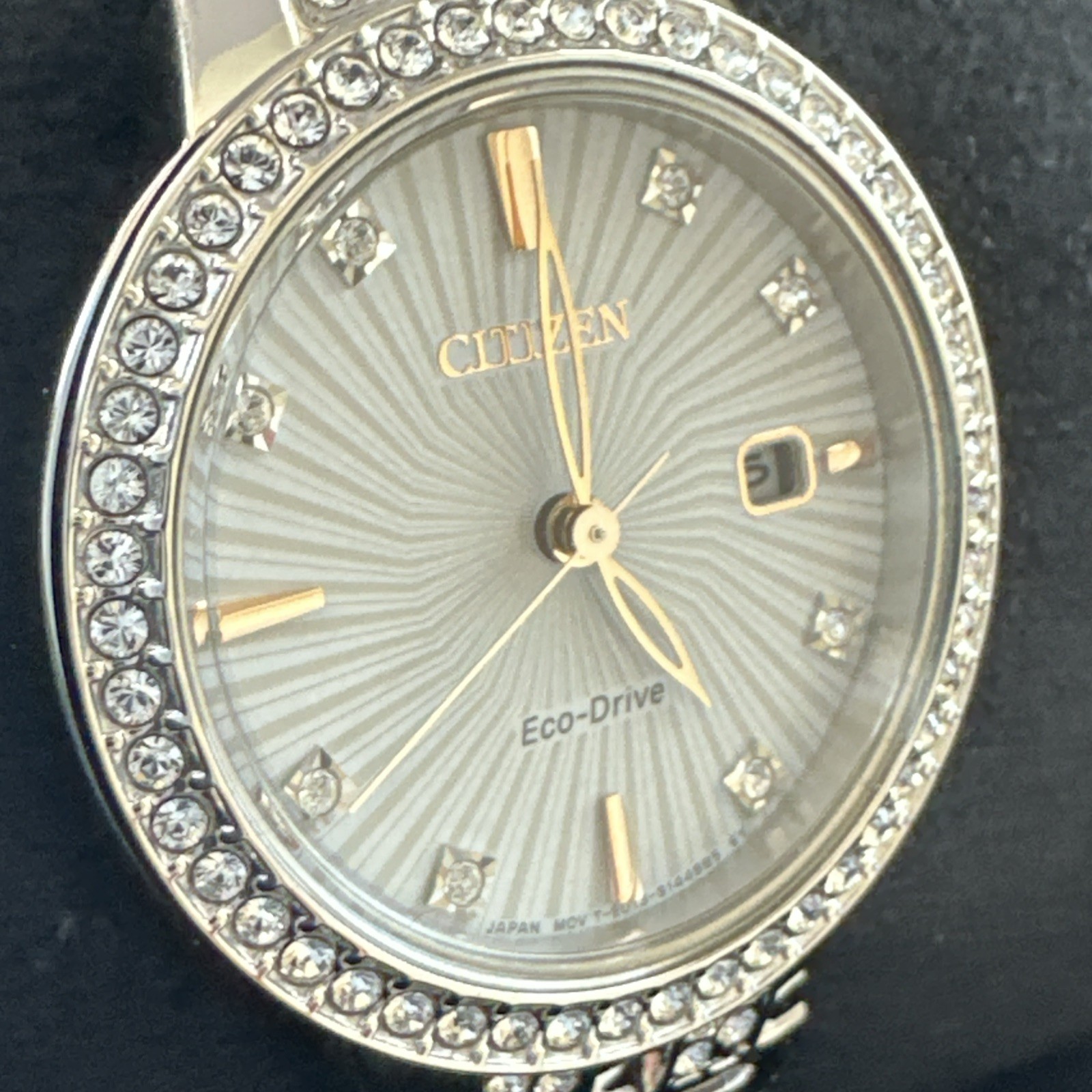 Citizen Women’s Silver Crystal Accent Calendar Eco-Drive Watch 28MM EW2340-58A