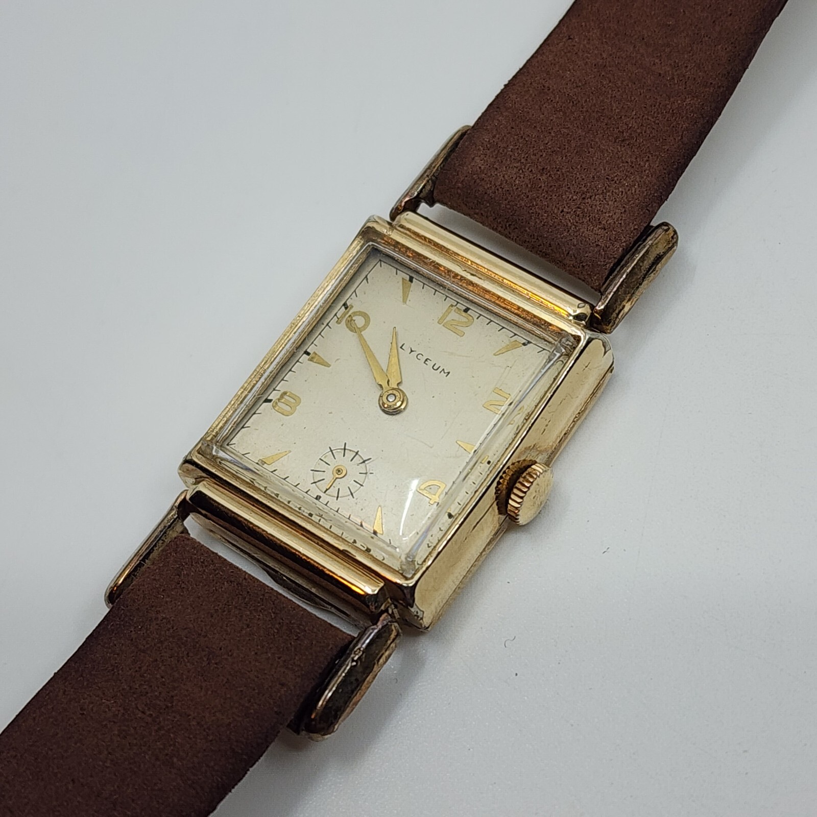 Vintage Art Deco LYCEUM 17 Jewels Fancy Lugs Gold Filled Manual Wind Watch