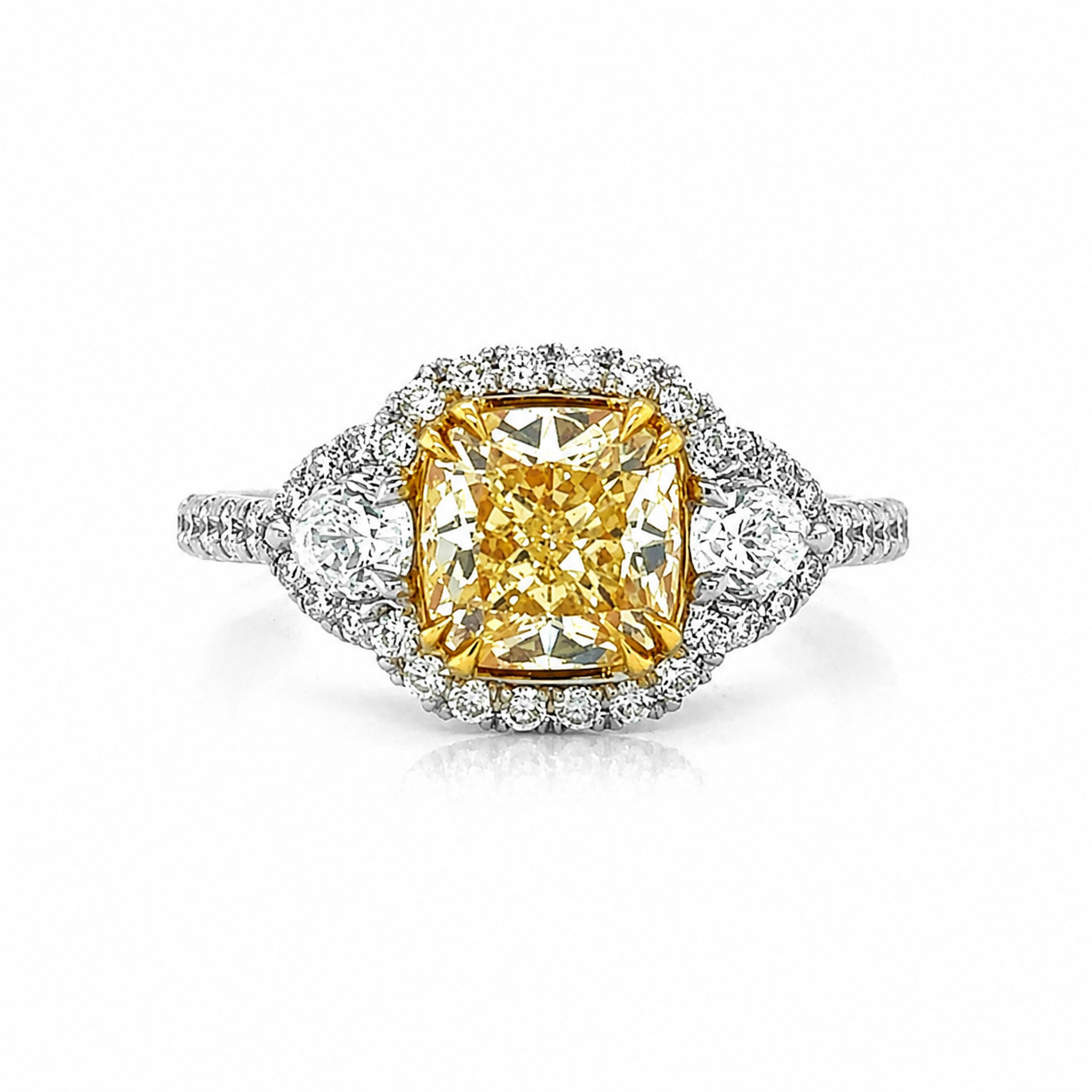 Approx 2.52 cttw GIA Fancy Light Yellow Natural Diamond Ring 18K White Gold
