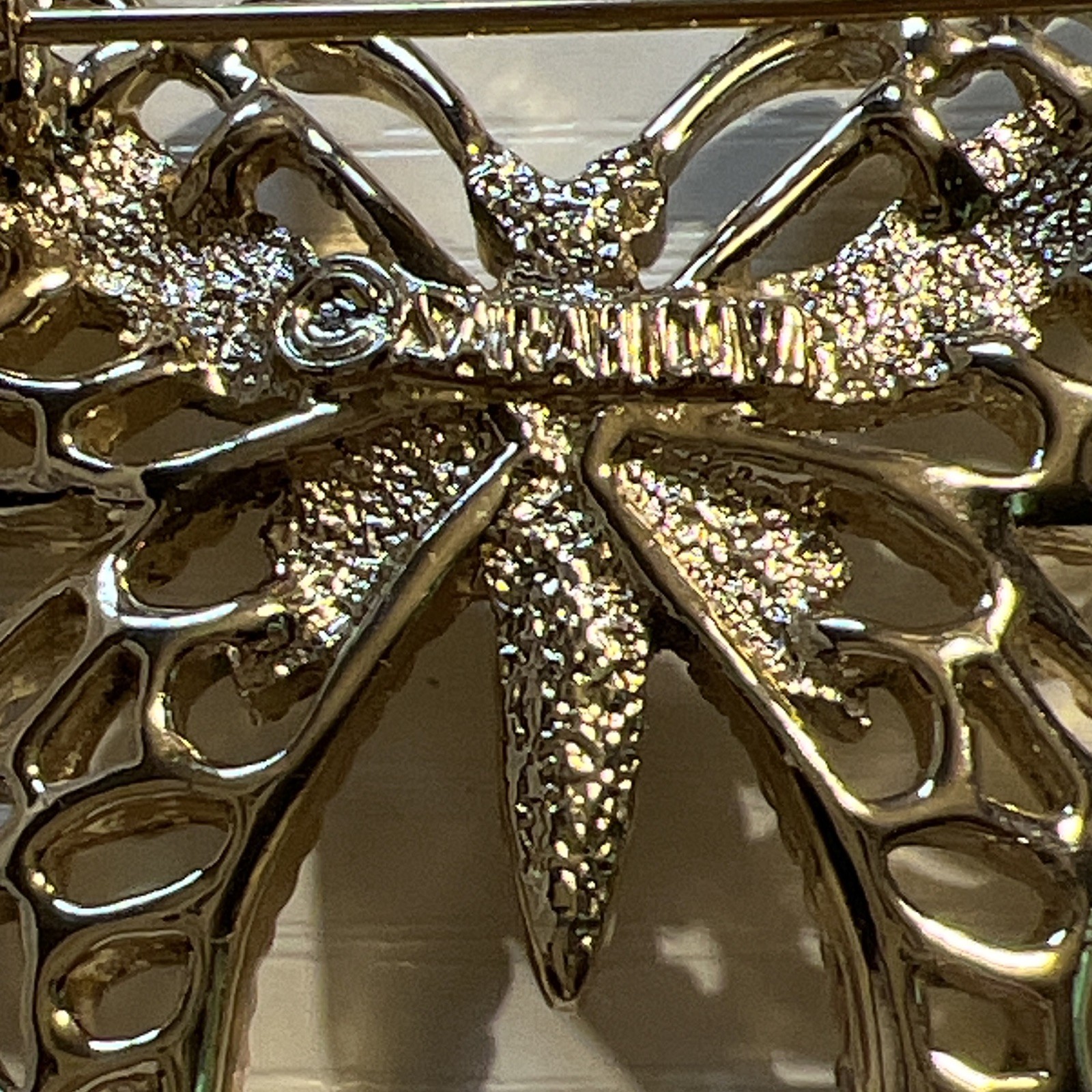 Sarah Cov Vintage Gold & Silver Tone Butterfly Signed Brooch Pins Metal Fashion