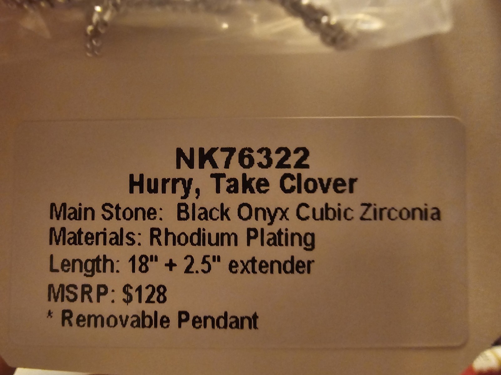 Bomb Party Necklace NK76322 Hurry, Take Clover – See Details