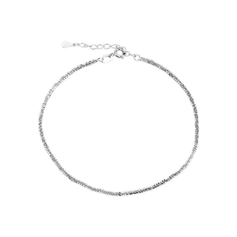 Women 925 Sterling Silver Anklet Bracelet Gypsophila Ins Ankle Chain 0871