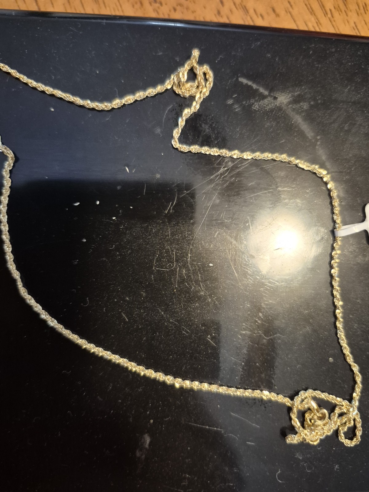 14k 20″ Rope Chain New With Sticker 1.5g Approx 2mm Wide.
