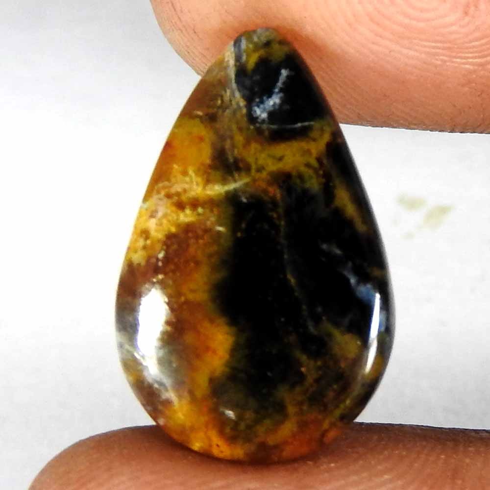 8.65Cts100%Natural Golden Pietersite Pear Cabochon(20x13x4)Loose Gemstone