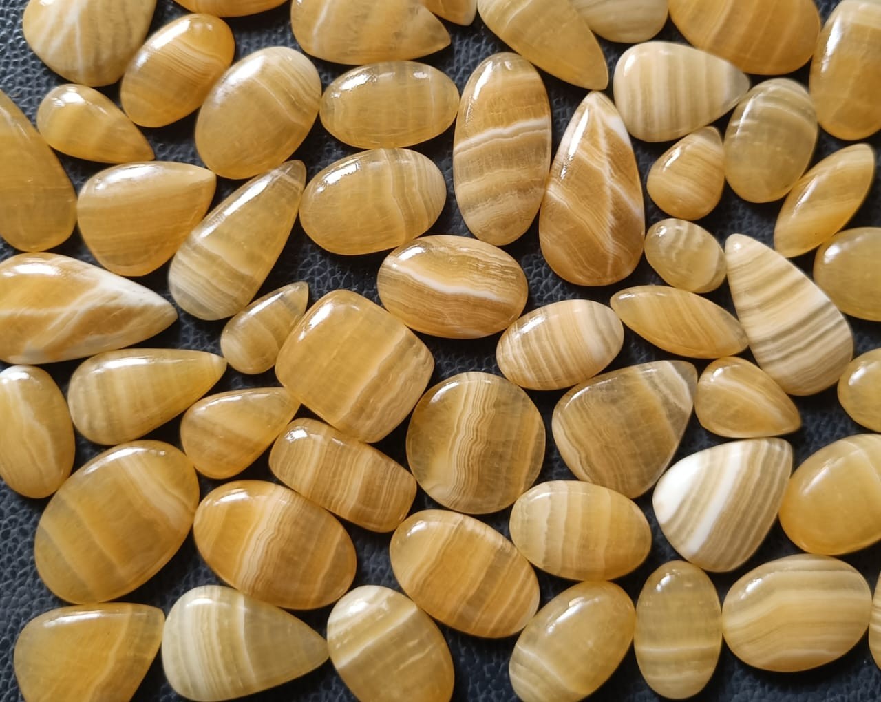 Natural Yellow Lace Agate Mix Shape Cabochon Loose Gemstone Wholesale Lot