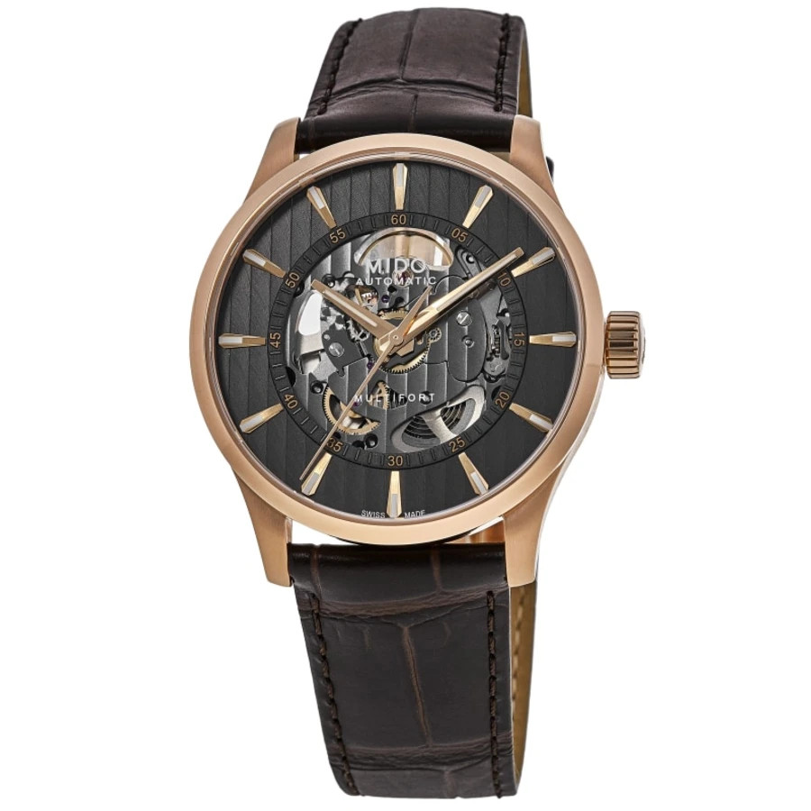 New Mido Multifort Skeleton Vertigo Anthracite Men’s Watch M038.436.36.061.00