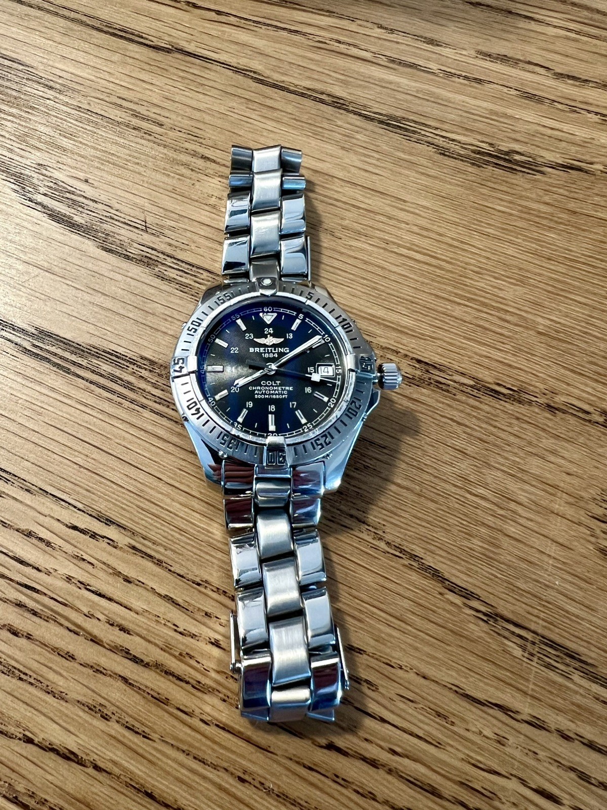 Breitling Colt Ocean Automatic Watch 38mm Black Dial A17350 w/ OEM Bracelet