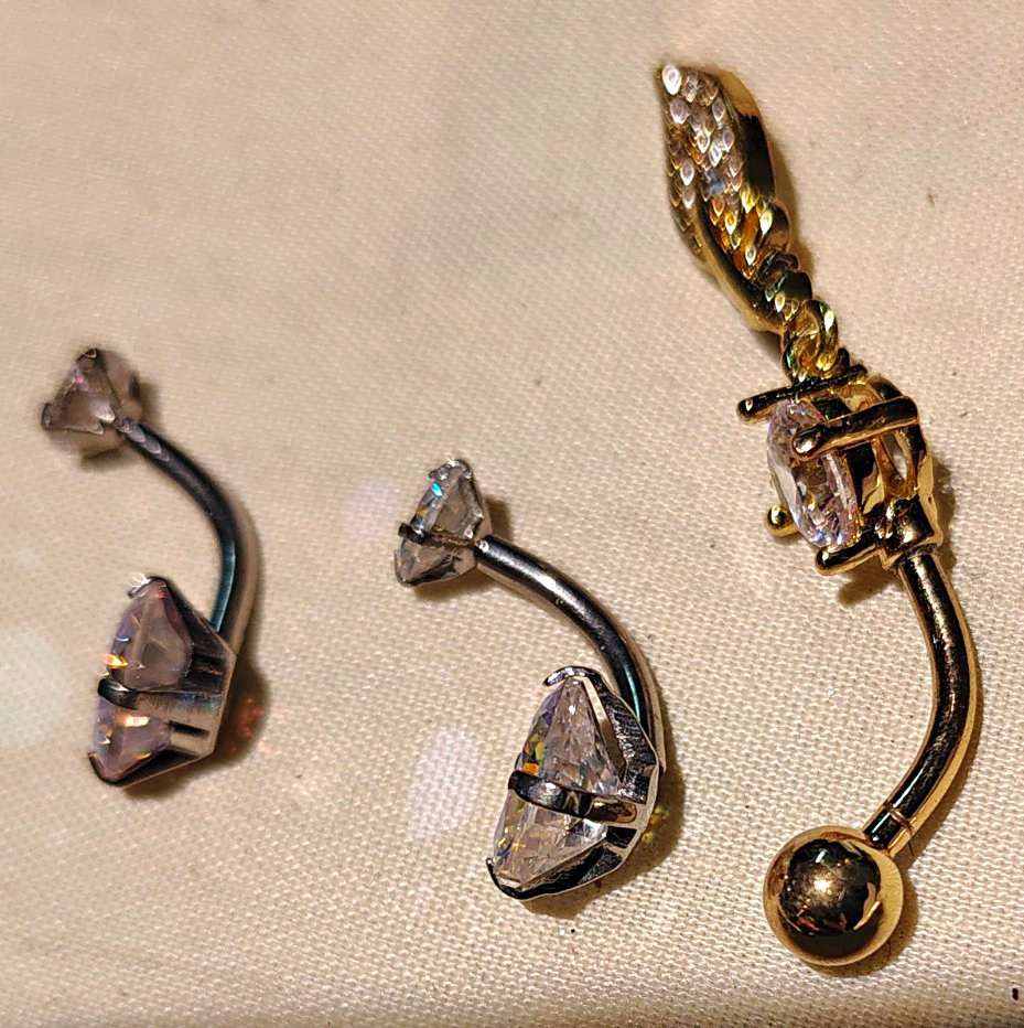 Belly Button Barbell Rings Surgical Steel Ball Closure Silver/Gold Multicolor