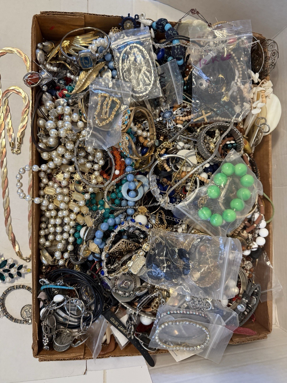 HUGE 16LB Vintage & Modern Costume Jewelry Wearable Craft Parts 925 Gold Filled