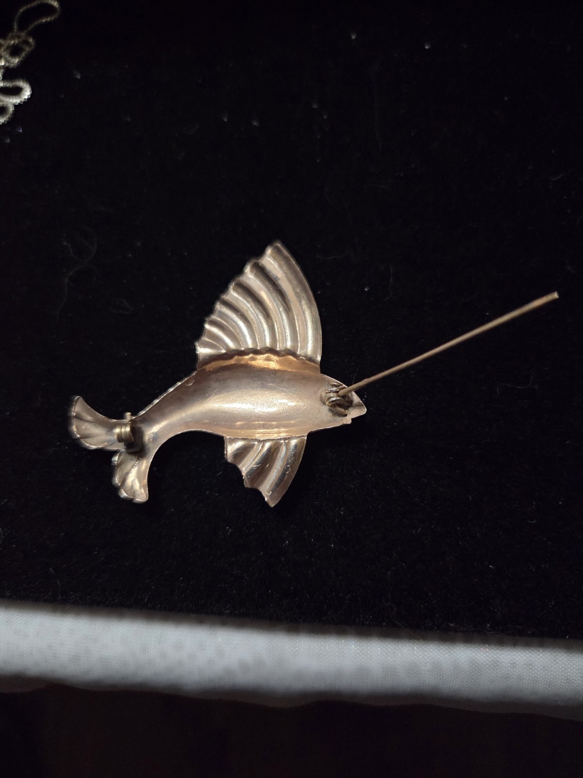 Sterling Silver 1930s Art Deco Flying Fish Cute Marked Sterling As Pictured