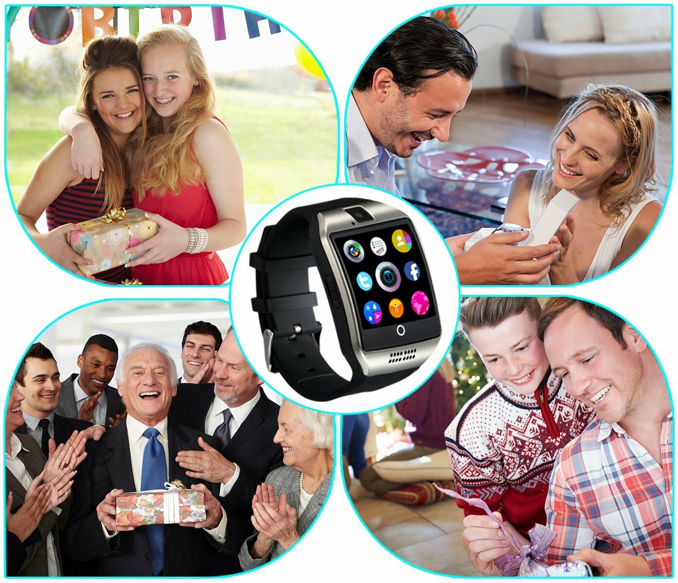 Women Men Unlocked Bluetooth Smart Watch Phone GSM SIM Call Text Speaker Camera