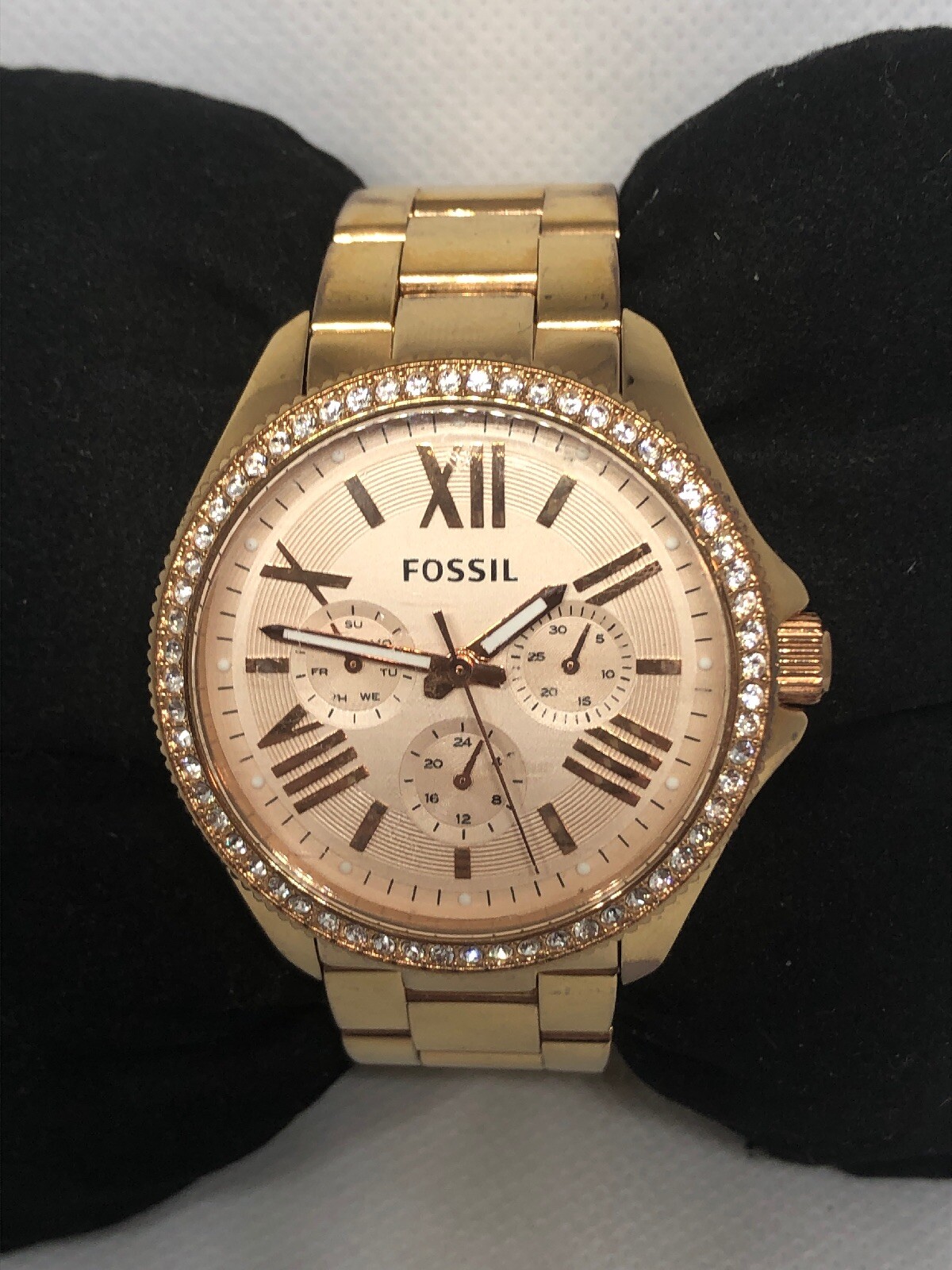 Fossil AM4483 Women’s Stainless Steel Analog Rose Gold Dial Genuine Watch HG55