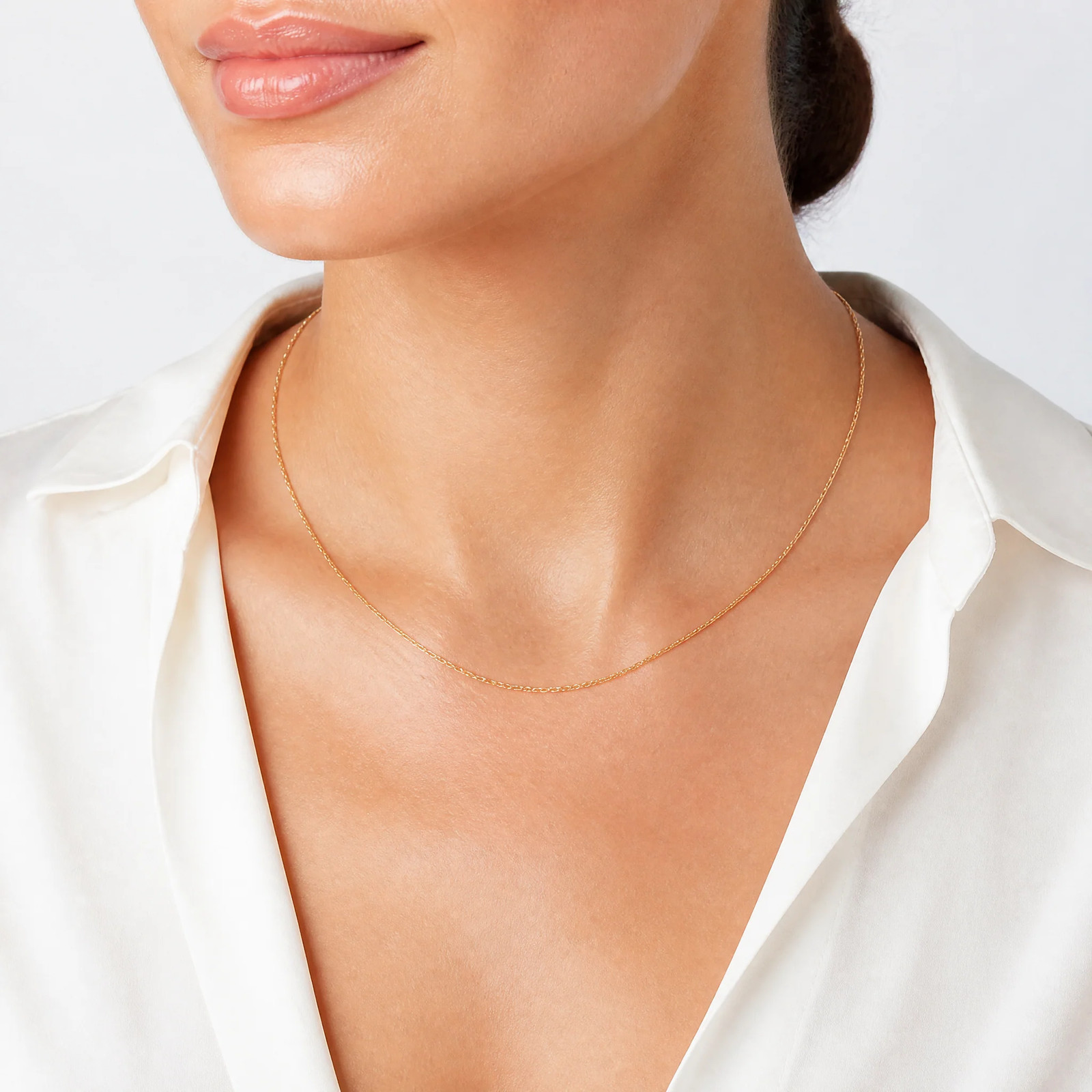 14K Rose Gold .5 Mm Carded Cable Rope Chain Necklace 16″-24″