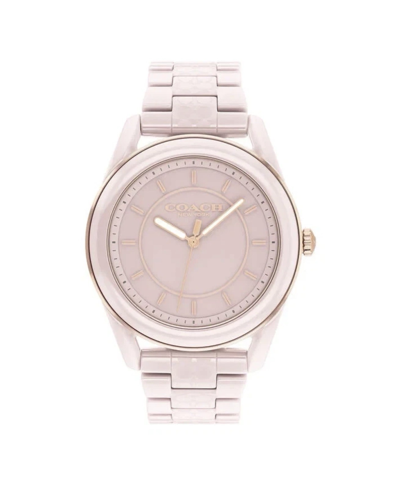 COACH BEAUTIFUL PINK CERAMIC C- LOGO BAND WOMENS WATCH 38 MM 14503772